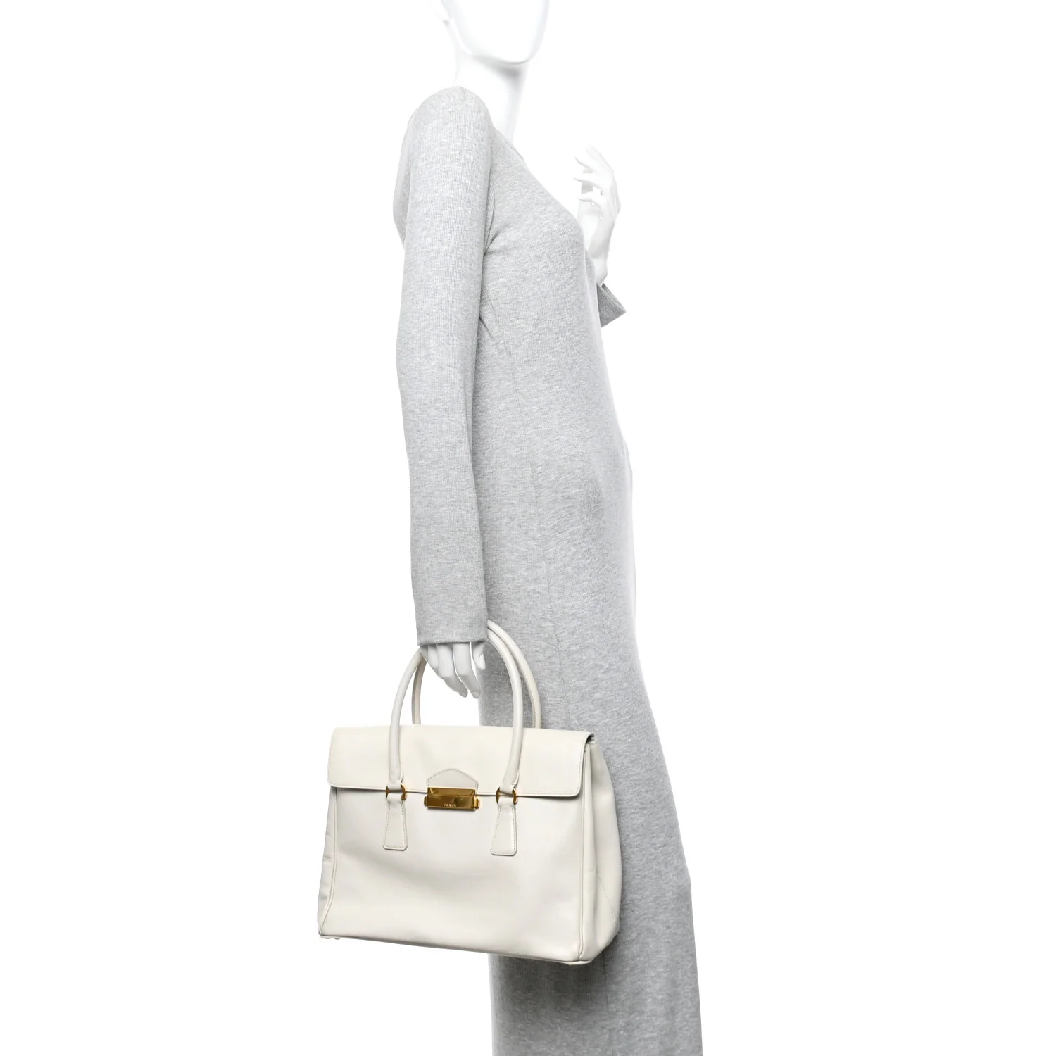 Saffiano Lux Pattina Tote Talco - Image 2