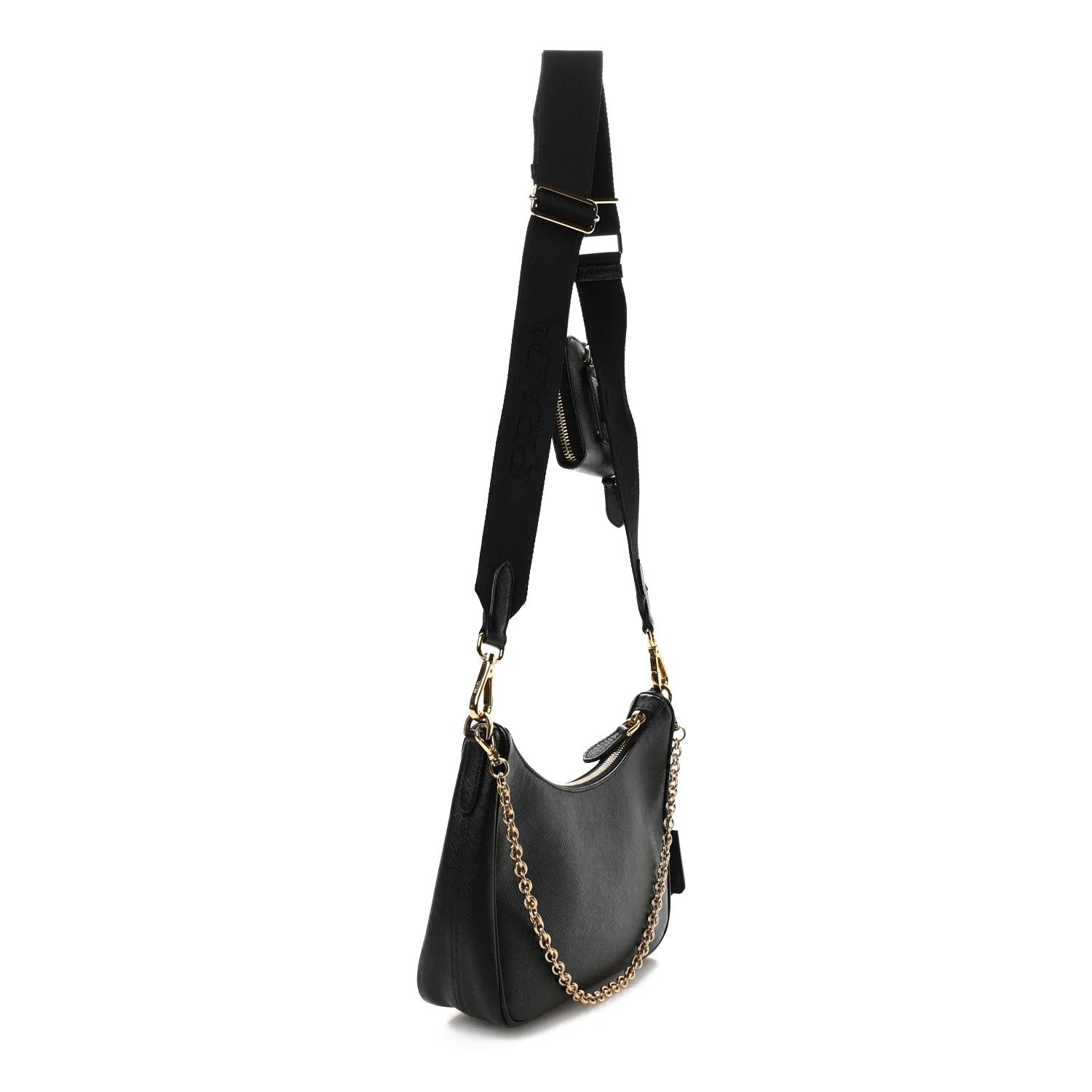 Saffiano Lux Re-Edition 2005 Shoulder Bag Black - Image 3