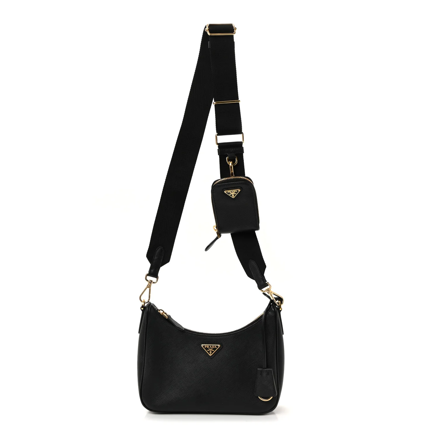 Saffiano Lux Re-Edition 2005 Shoulder Bag Black