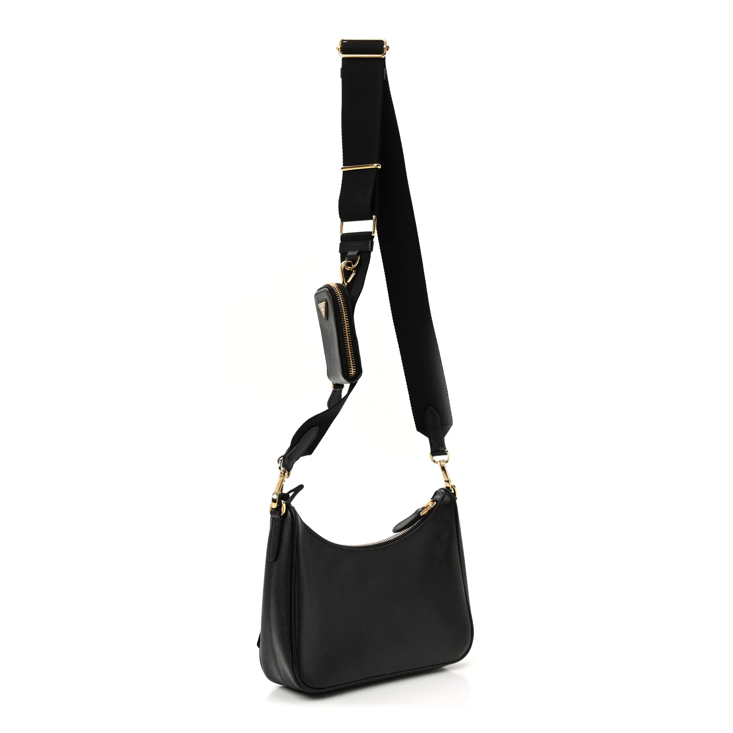 Saffiano Lux Re-Edition 2005 Shoulder Bag Black - Image 3