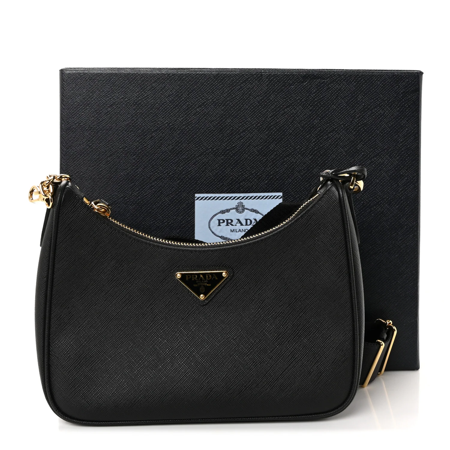 Saffiano Lux Re-Edition 2005 Shoulder Bag Black - Image 11