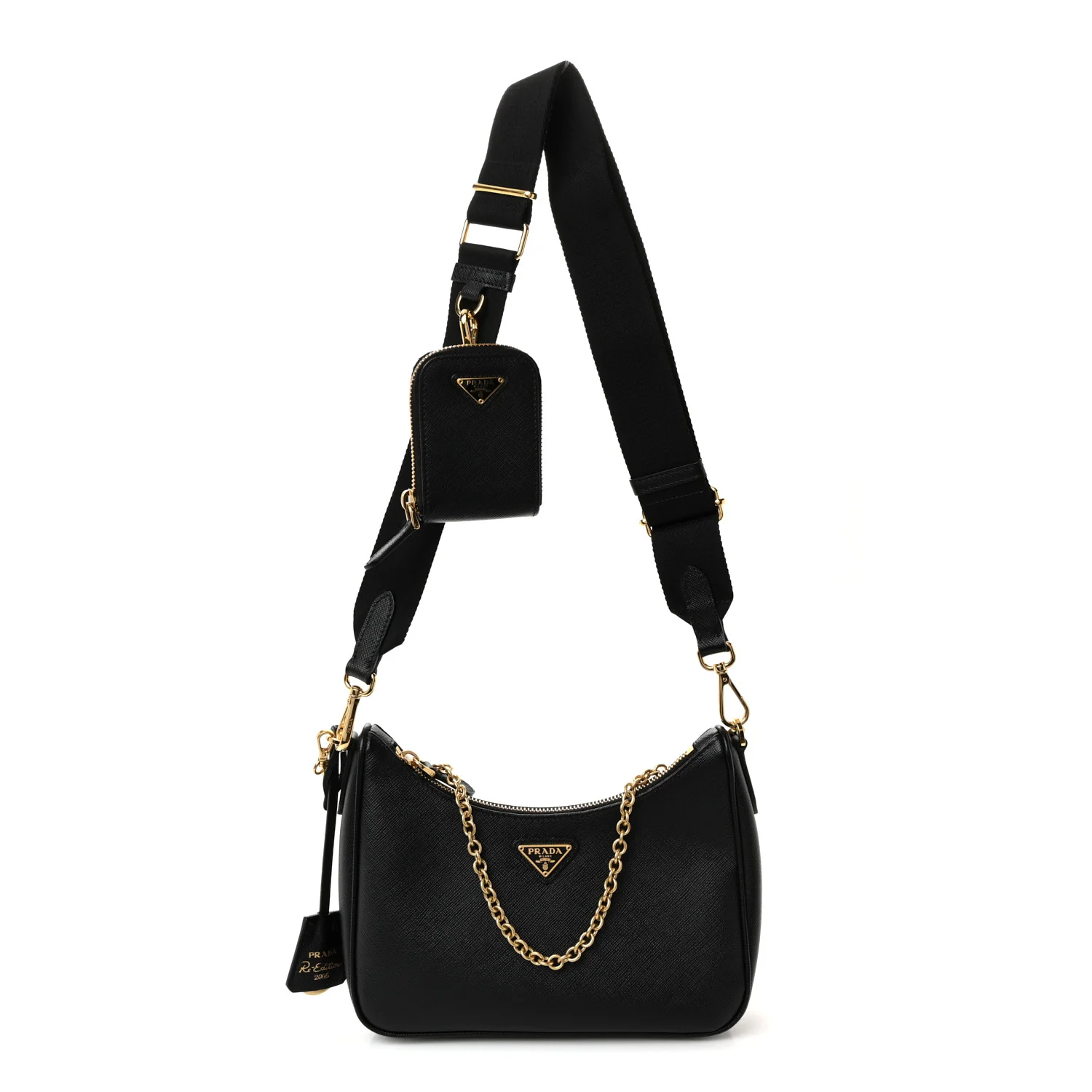 Saffiano Lux Re-Edition 2005 Shoulder Bag Black