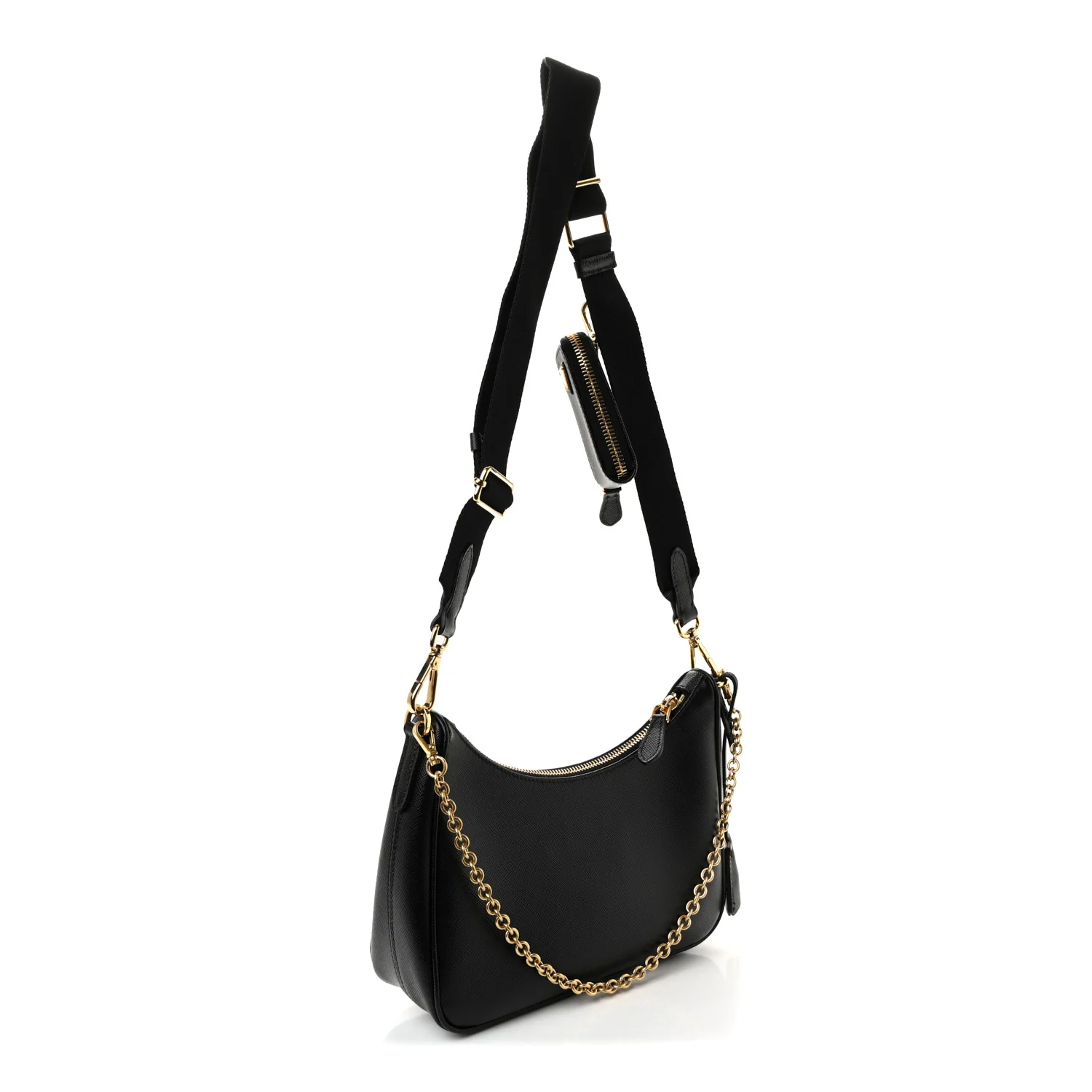Saffiano Lux Re-Edition 2005 Shoulder Bag Black - Image 3