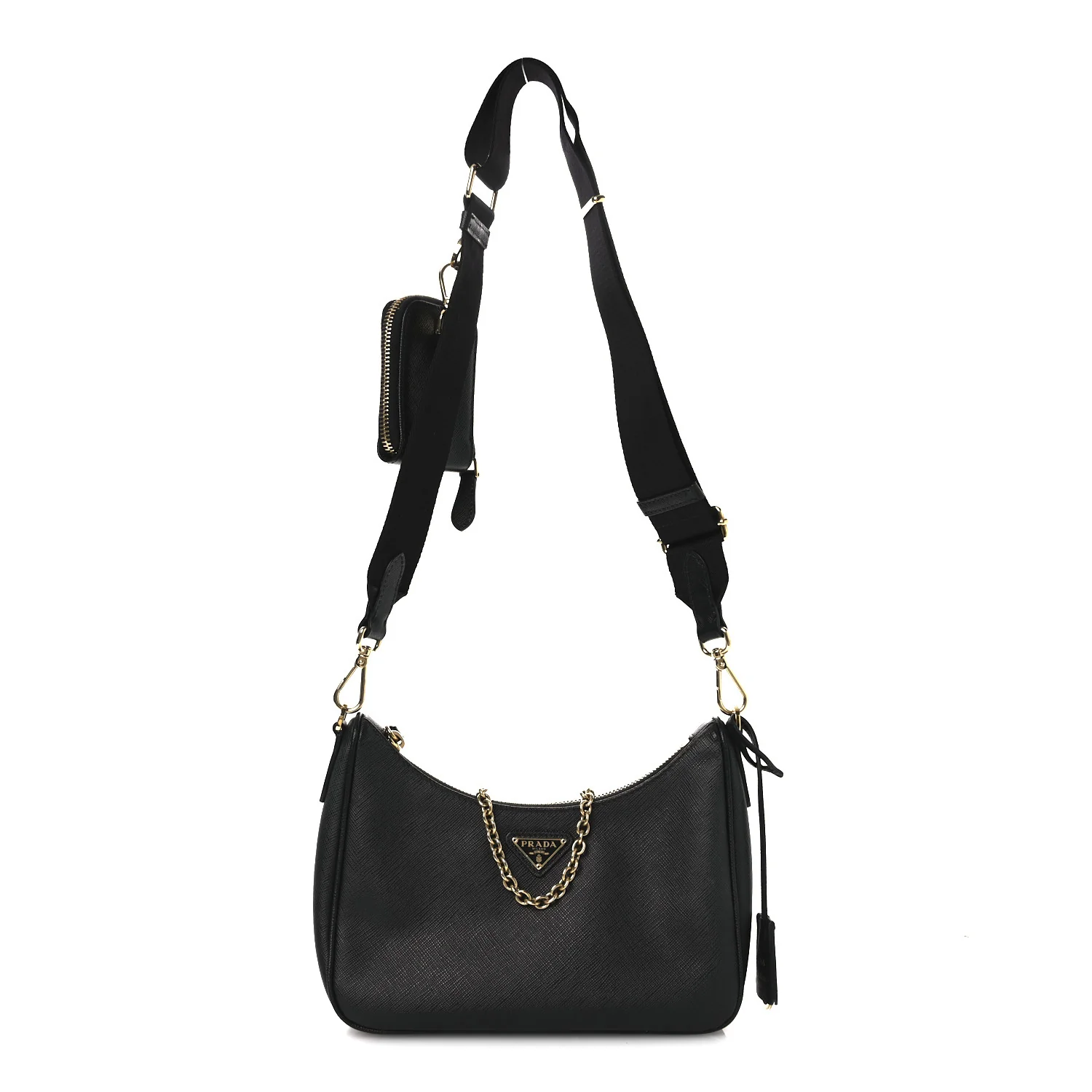 Saffiano Lux Re-Edition 2005 Shoulder Bag Black
