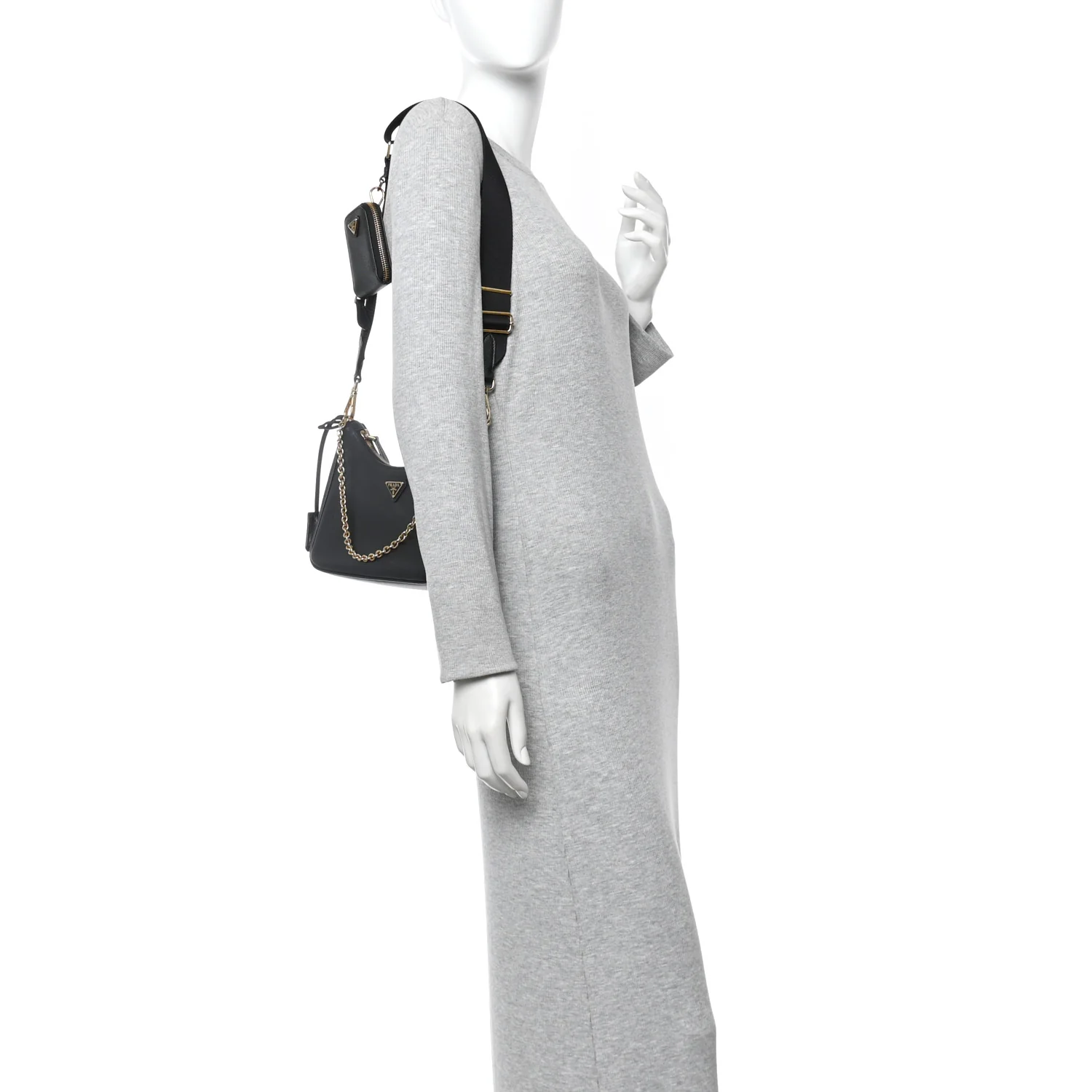 Saffiano Lux Re-Edition 2005 Shoulder Bag Black - Image 2
