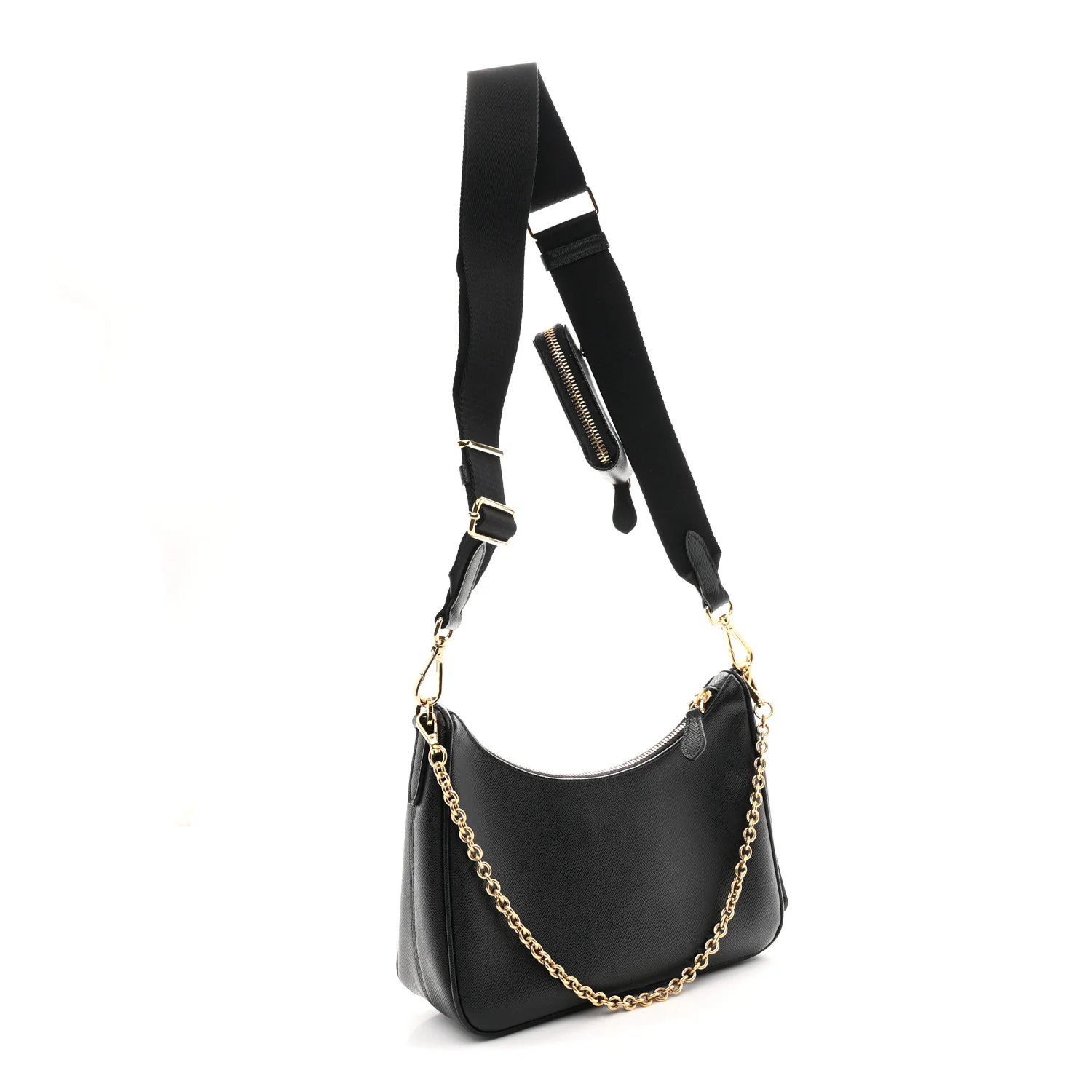 Saffiano Lux Re-Edition 2005 Shoulder Bag Black - Image 3