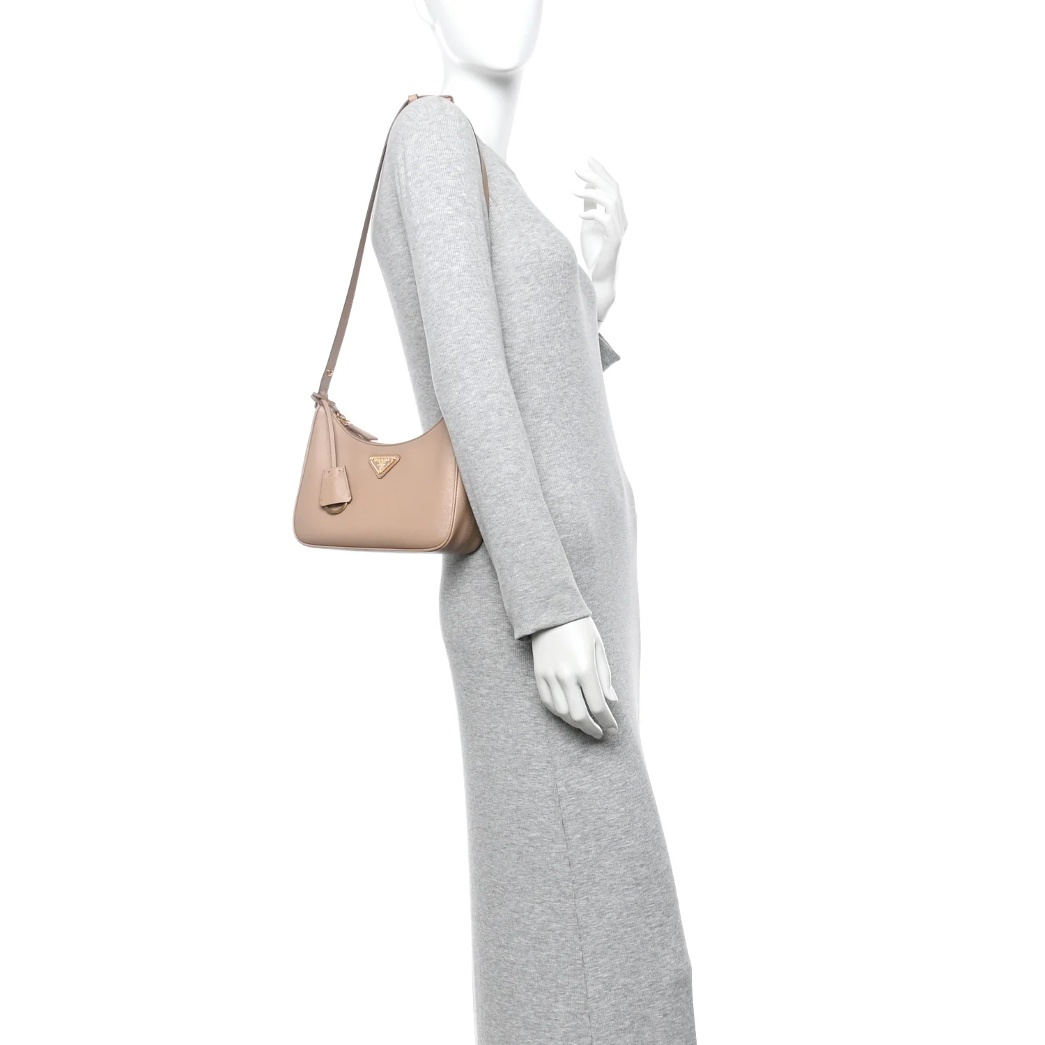 Saffiano Lux Re-Edition Mini Shoulder Bag Cammeo - Image 2
