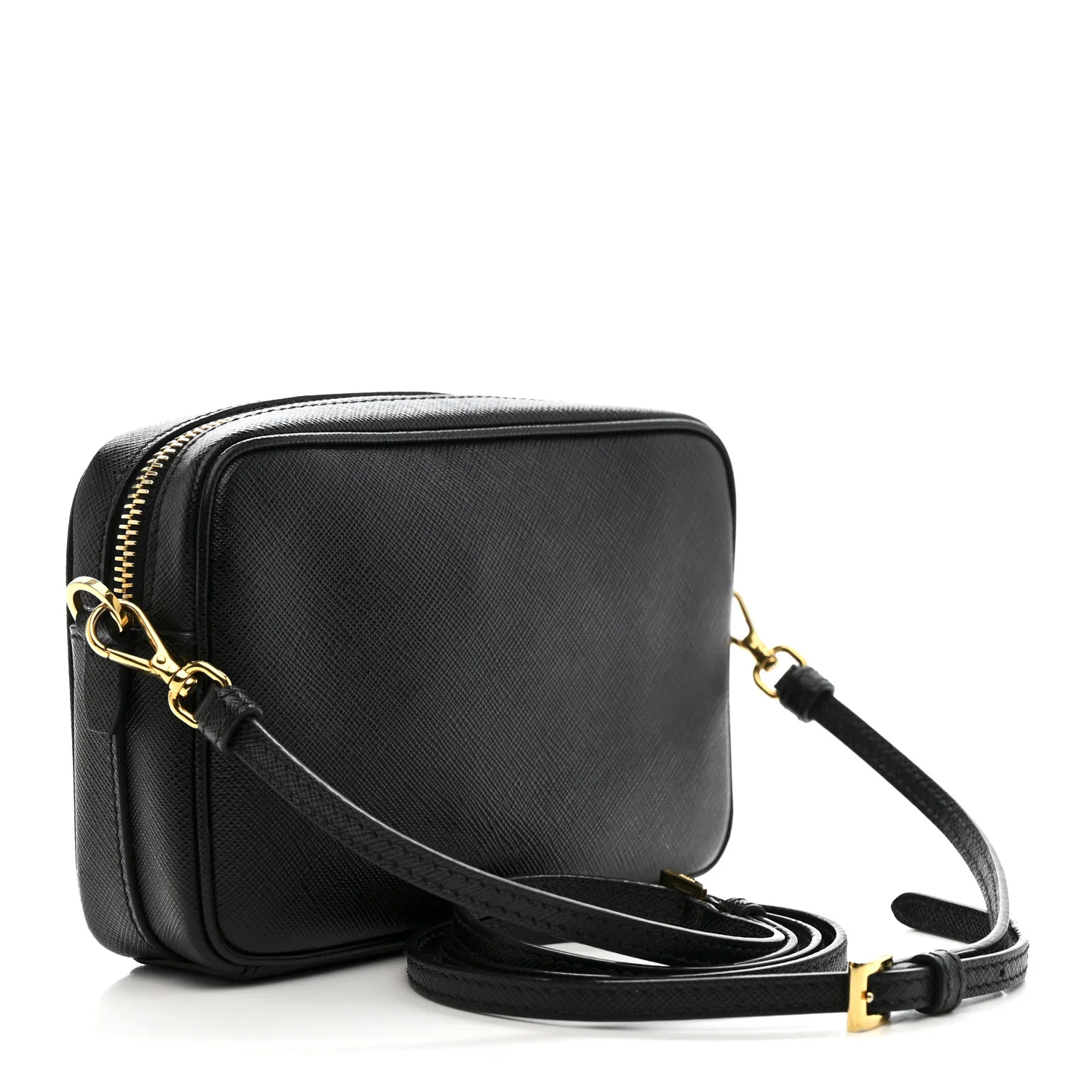 Saffiano Lux Small Camera Crossbody Bag Black - Image 3
