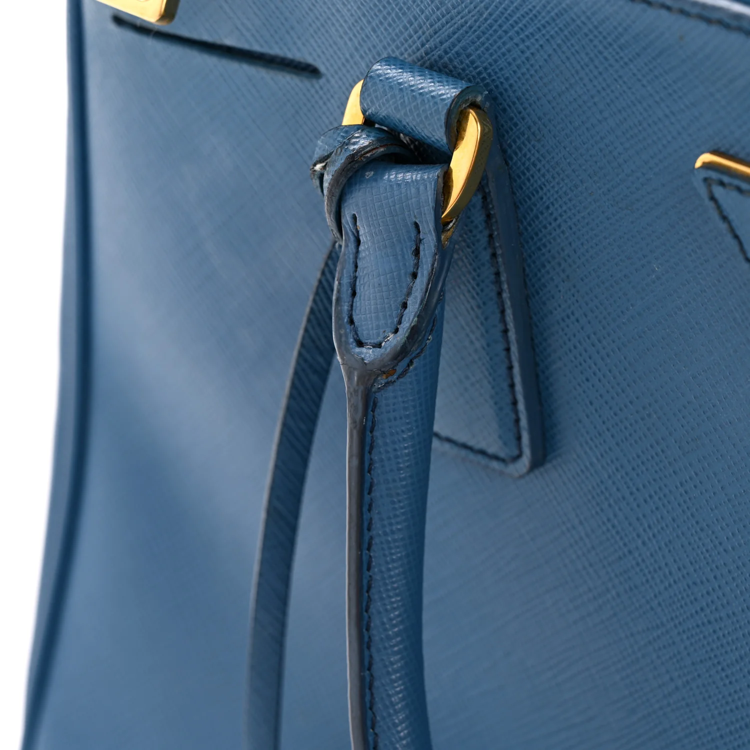 Saffiano Lux Small Galleria Double Zip Tote Cobalto - Image 13