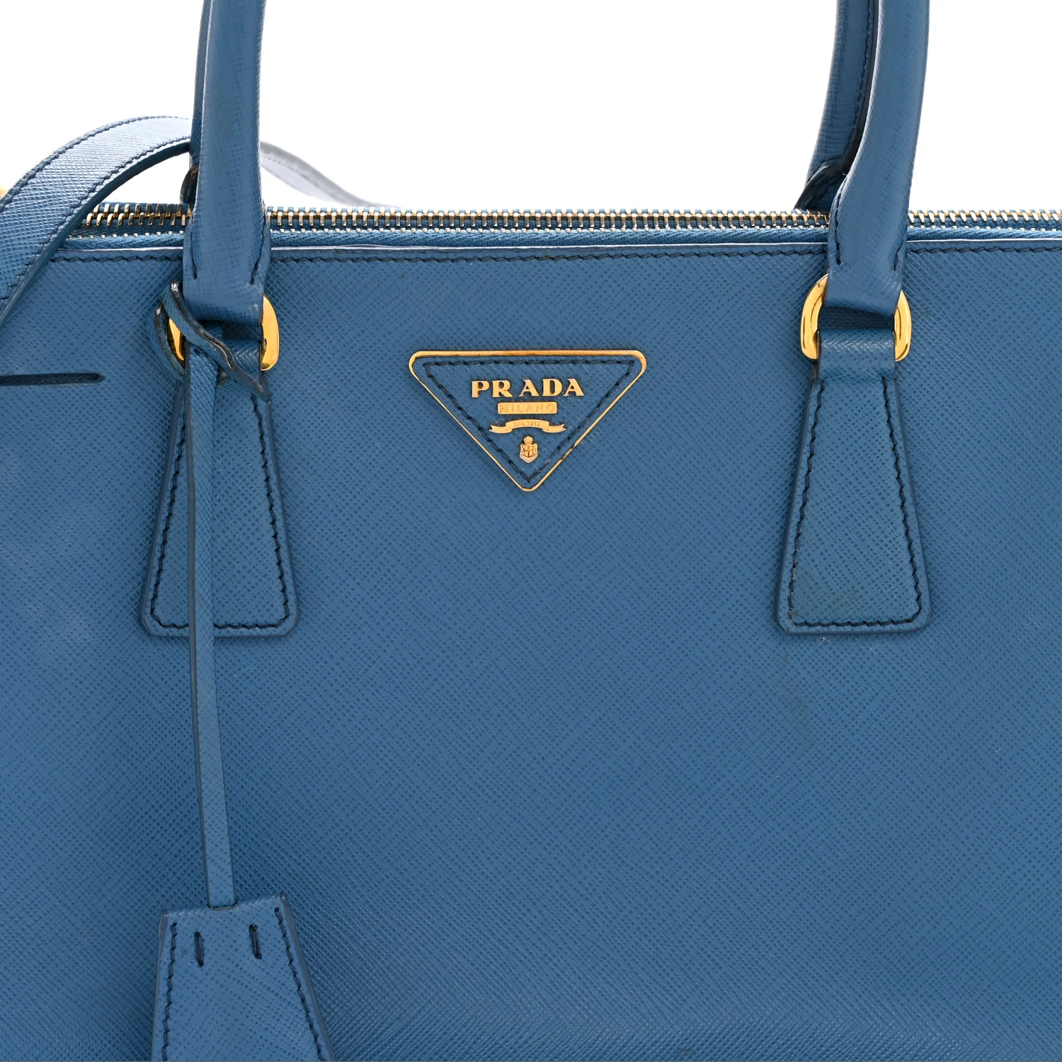 Saffiano Lux Small Galleria Double Zip Tote Cobalto - Image 9
