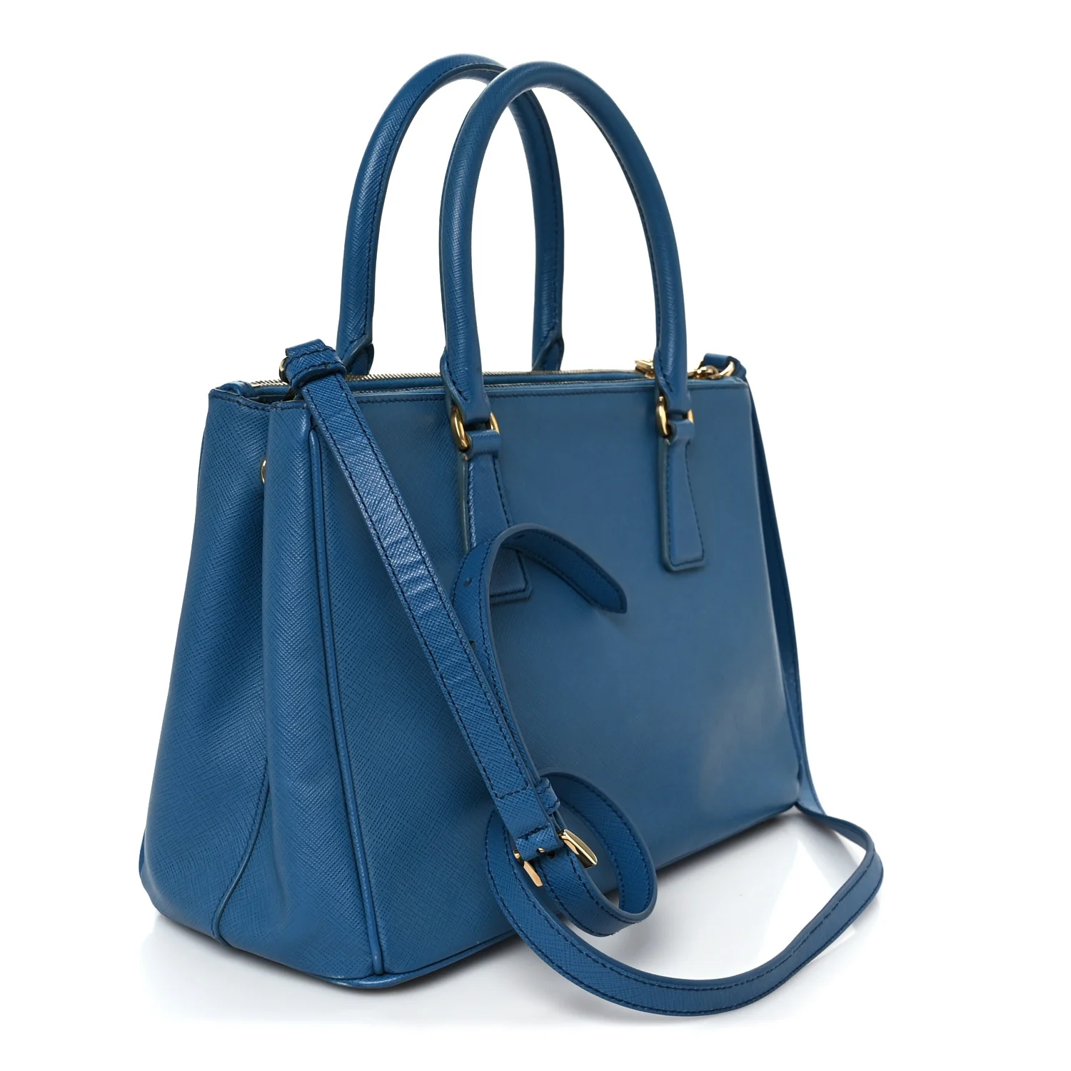 Saffiano Lux Small Galleria Double Zip Tote Cobalto - Image 3