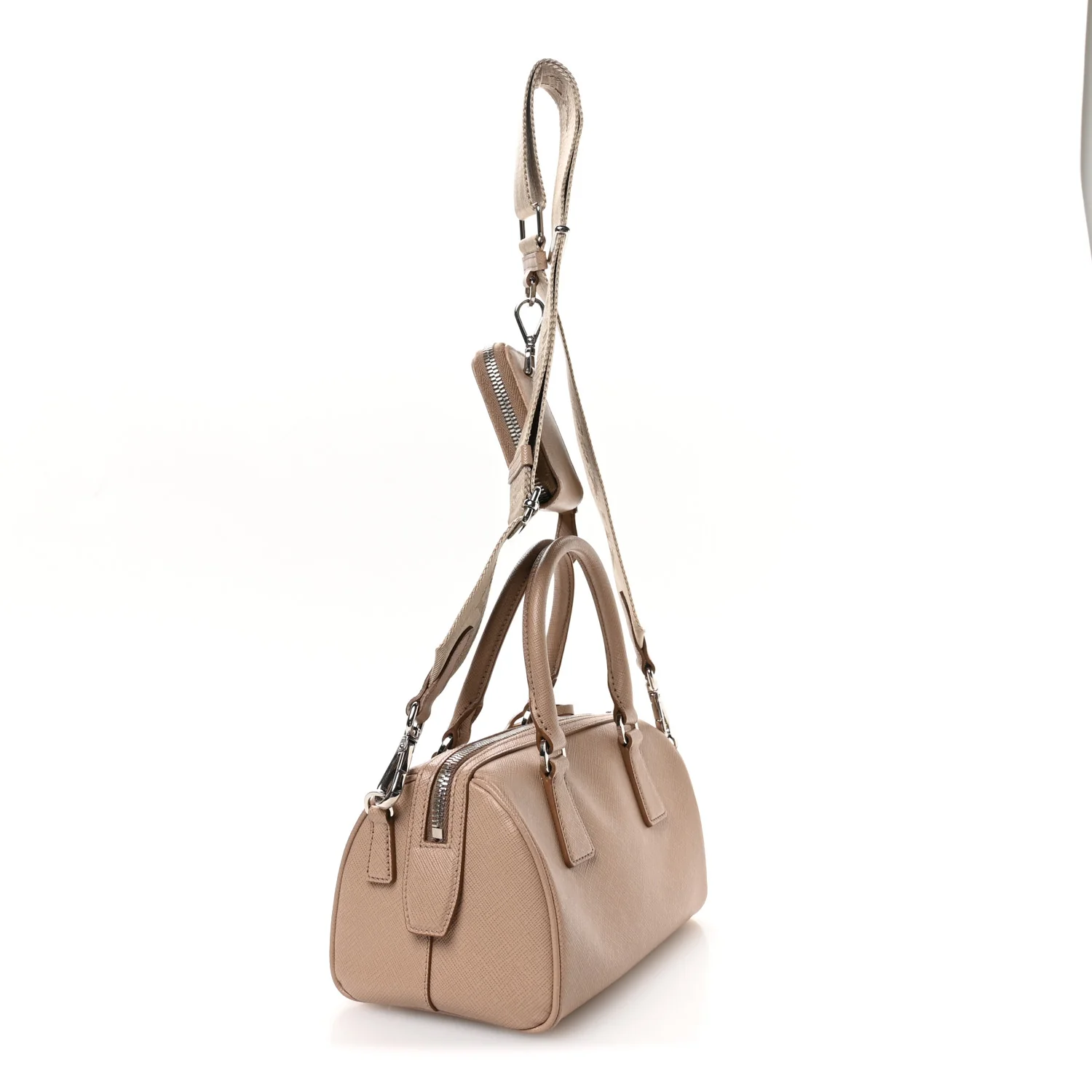 Saffiano Lux Top Handle Crossbody Bag  Cammeo - Image 3