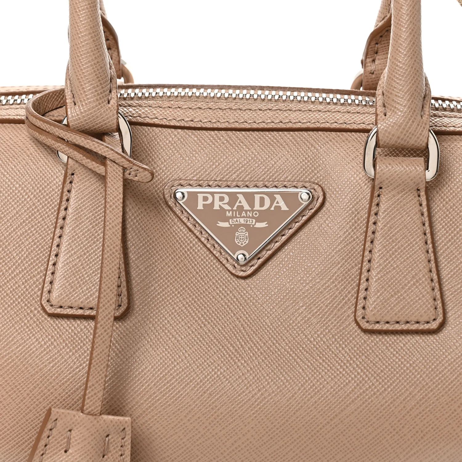 Saffiano Lux Top Handle Crossbody Bag  Cammeo - Image 8