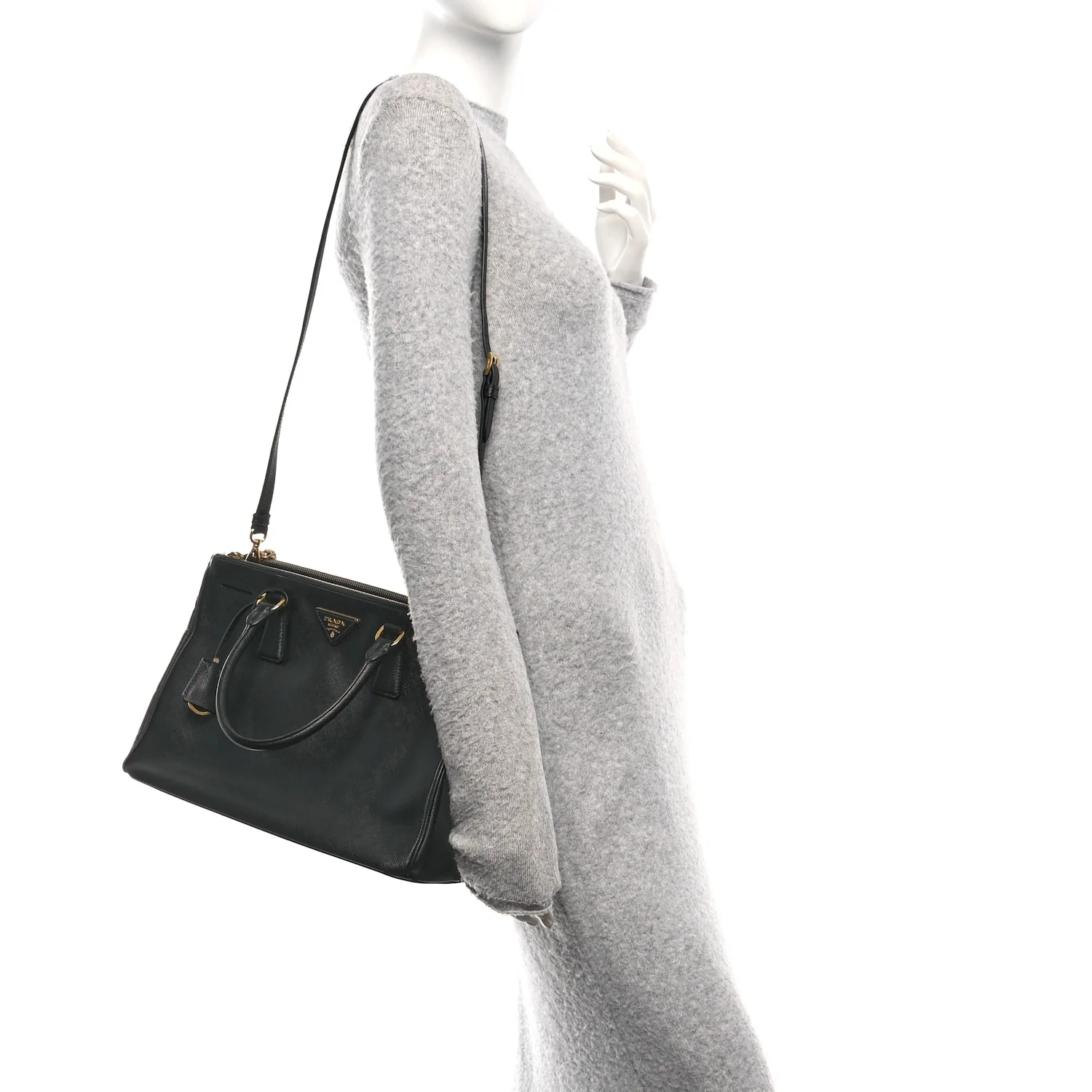 Saffiano Medium Galleria Double Zip Tote Black - Image 2