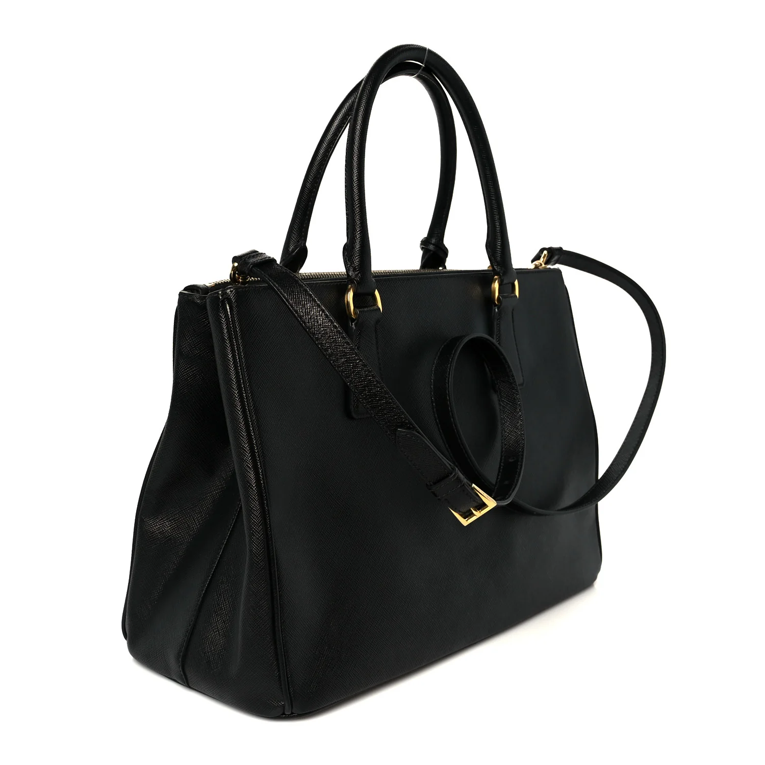 Saffiano Medium Galleria Double Zip Tote Black - Image 3