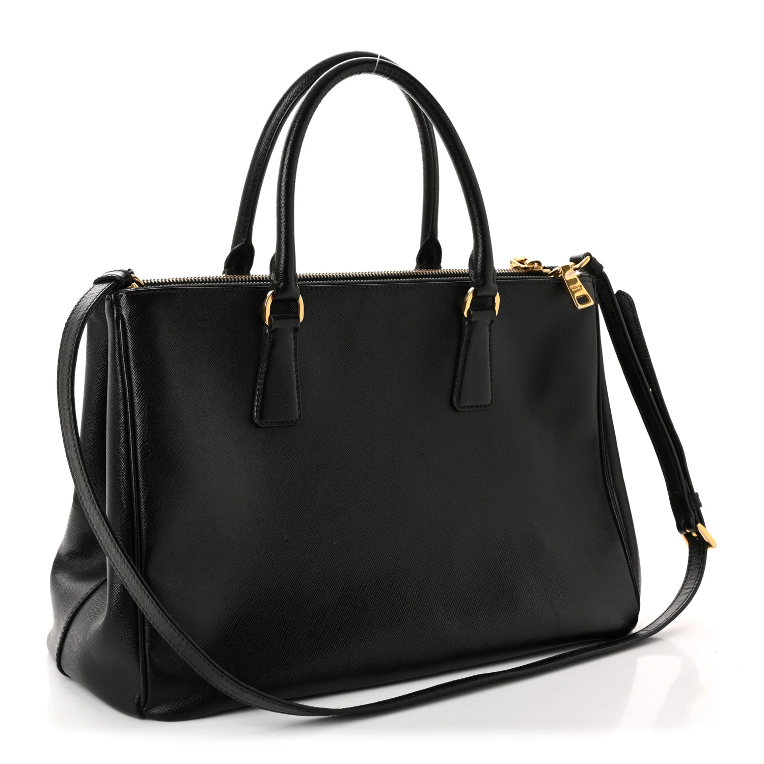 Saffiano Medium Galleria Double Zip Tote Black - Image 3