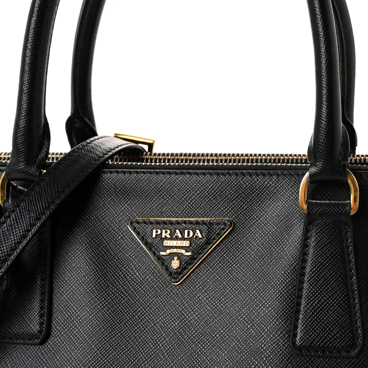 Saffiano Medium Galleria Double Zip Tote Black - Image 7