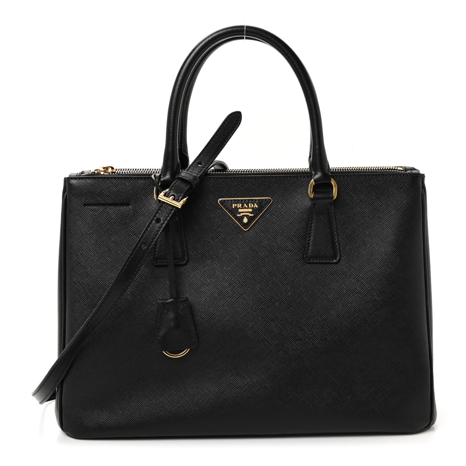 Saffiano Medium Galleria Double Zip Tote Black - Image 2
