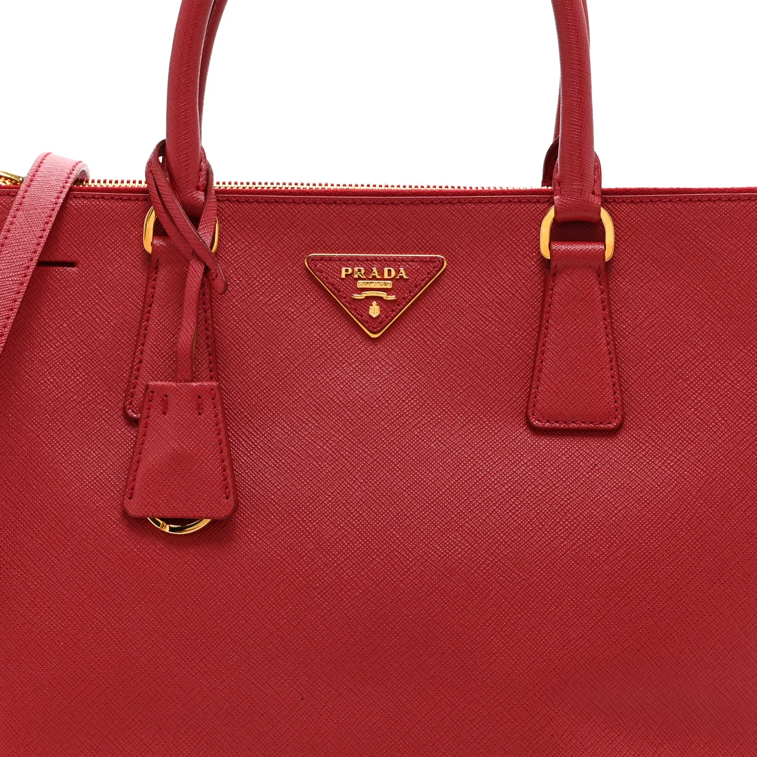 Saffiano Medium Galleria Double Zip Tote Fuoco - Image 8