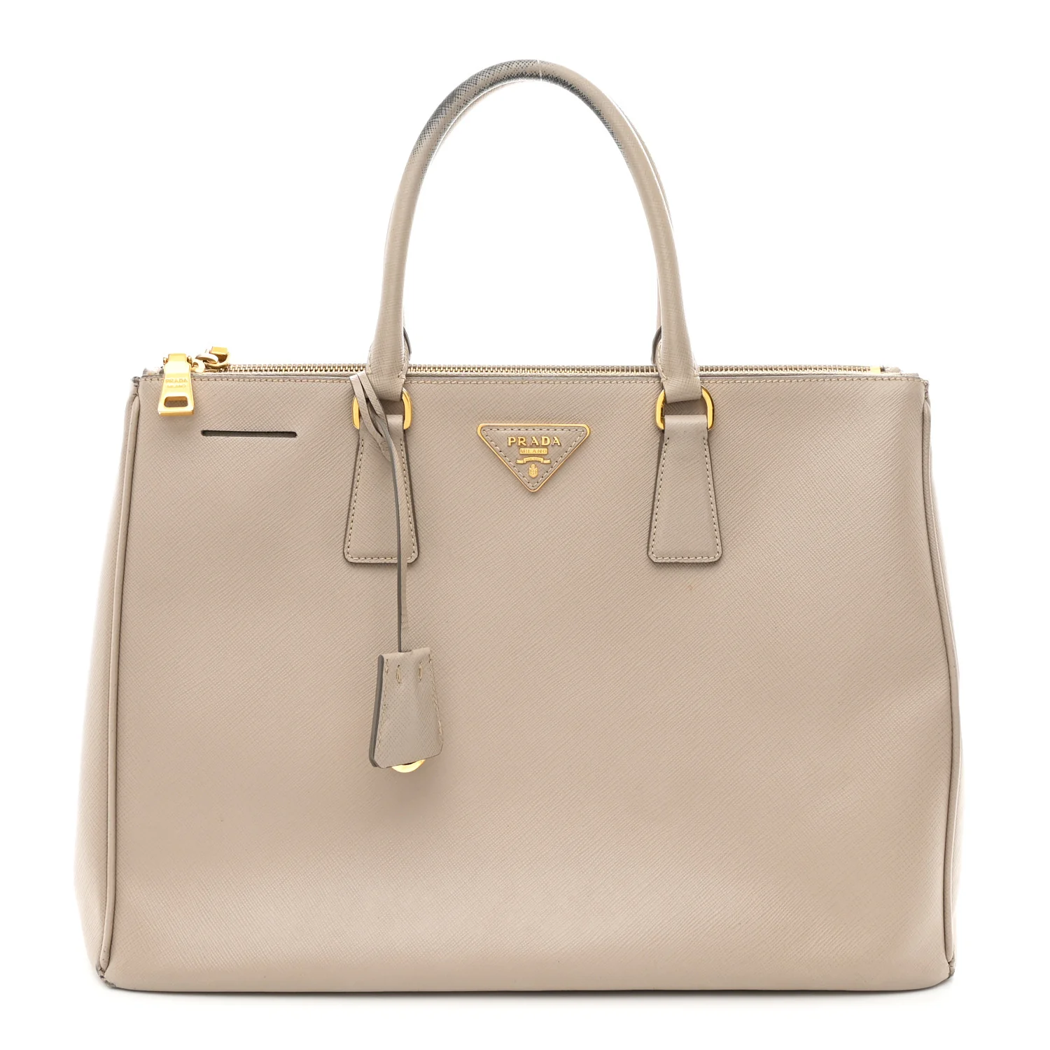 Saffiano Medium Galleria Double Zip Tote Pomice