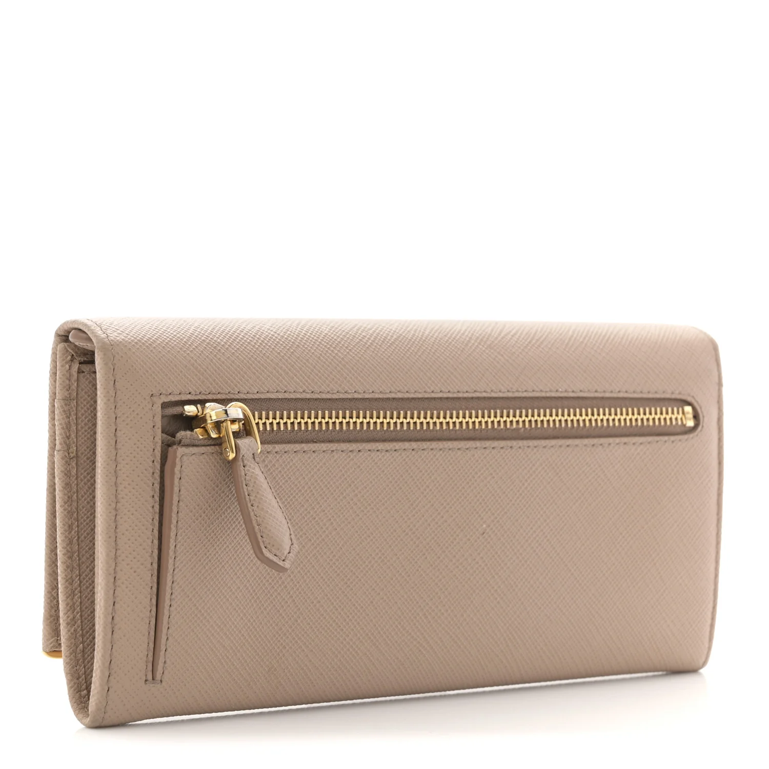 Saffiano Metal Bar Continental Flap Wallet Cammeo - Image 4