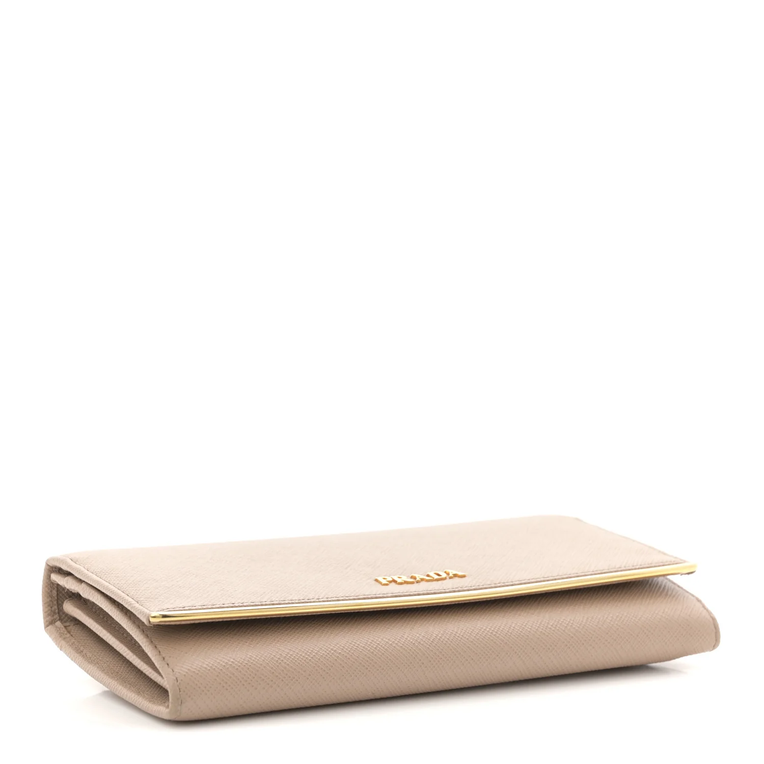 Saffiano Metal Bar Continental Flap Wallet Cammeo - Image 5