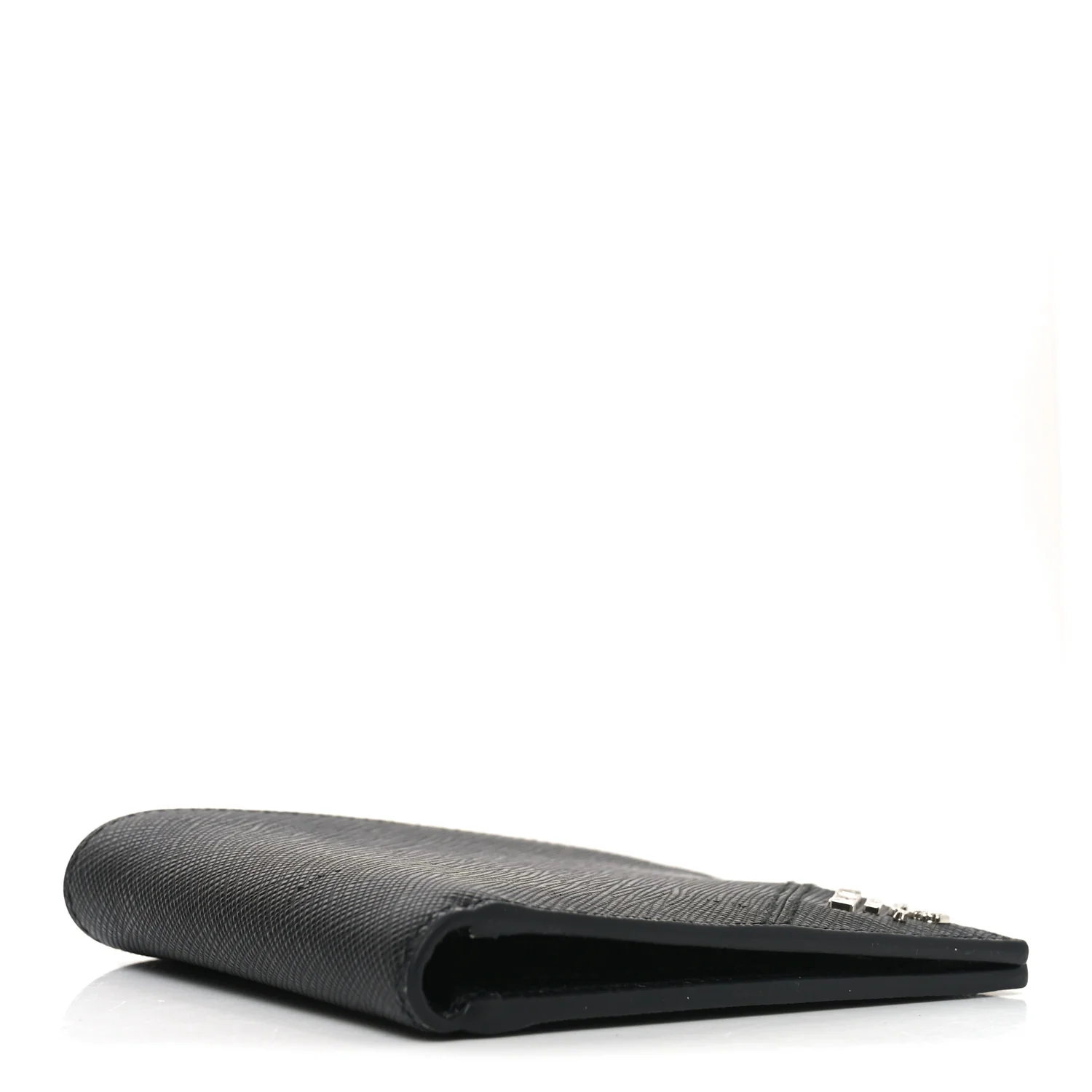 Saffiano Metal Bi-Fold Wallet Black - Image 3