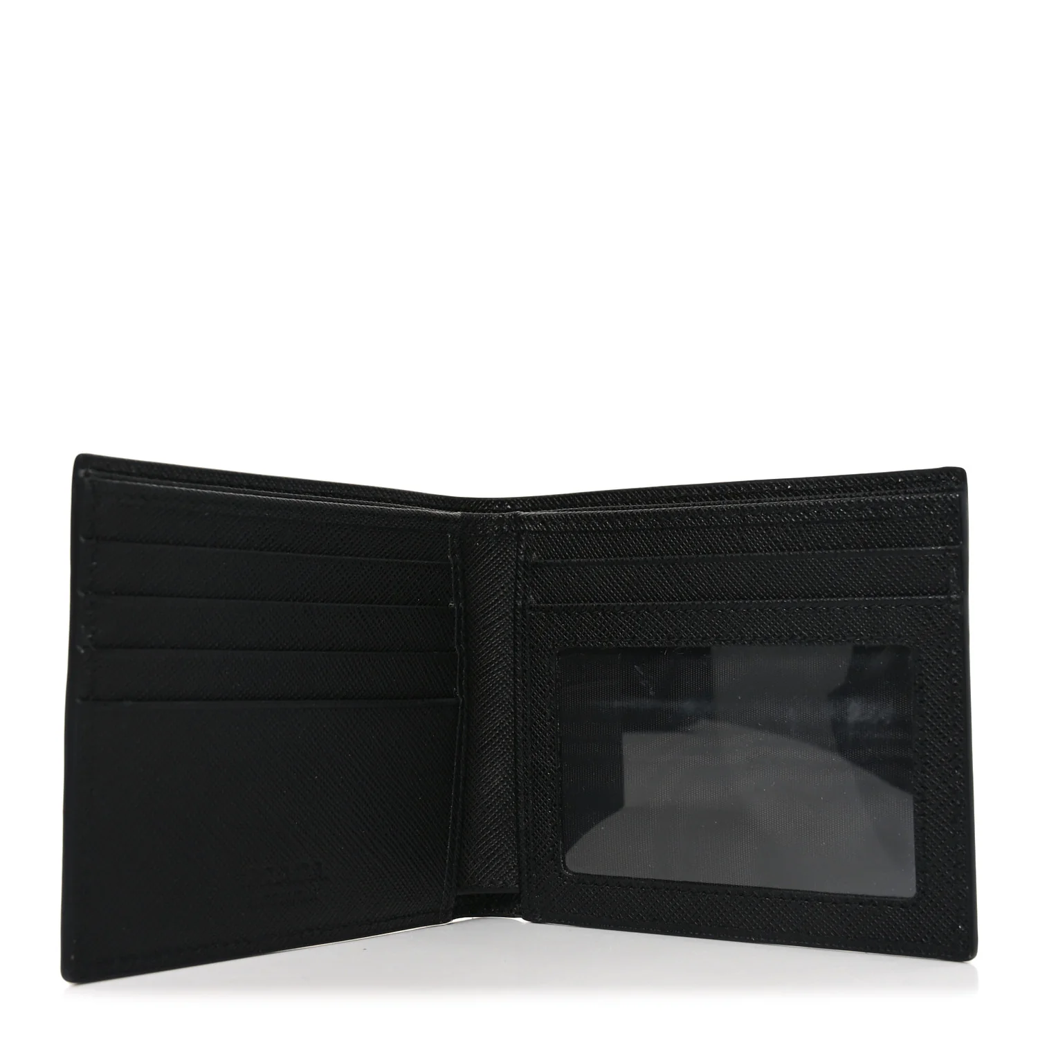 Saffiano Metal Bi-Fold Wallet Black - Image 4