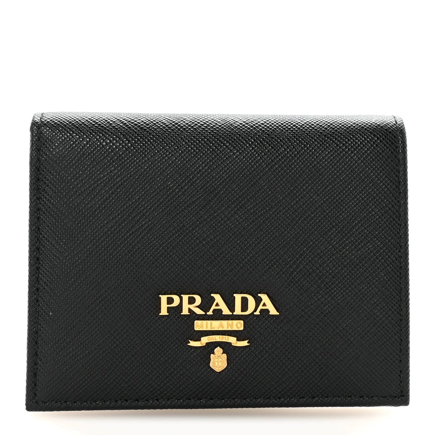 Saffiano Metal Bi-Fold Wallet Black