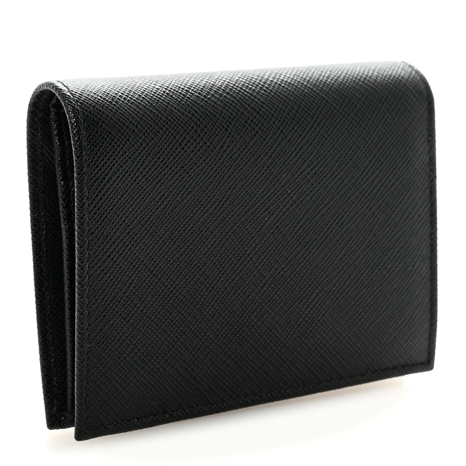 Saffiano Metal Bi-Fold Wallet Black - Image 3
