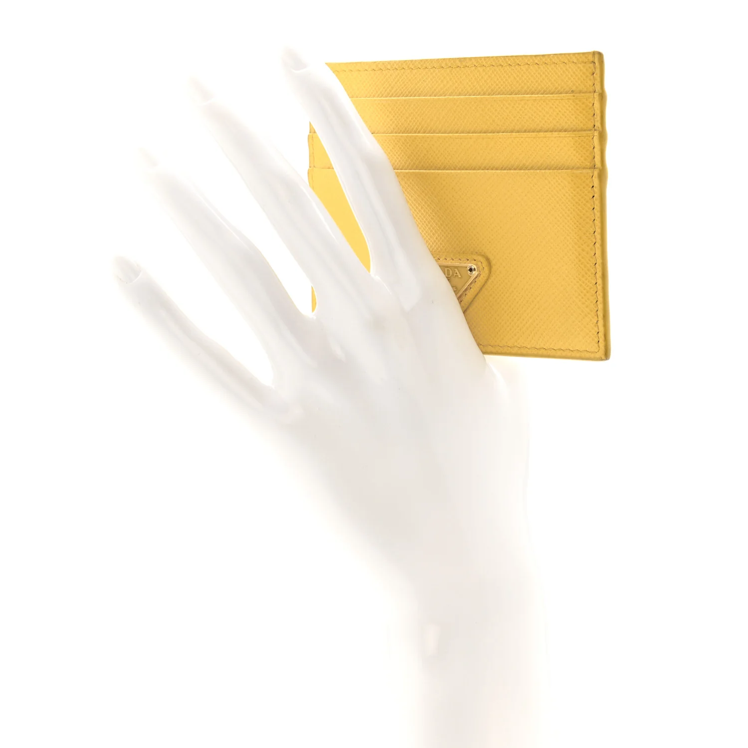 Saffiano Metal Card Holder Soleil - Image 2