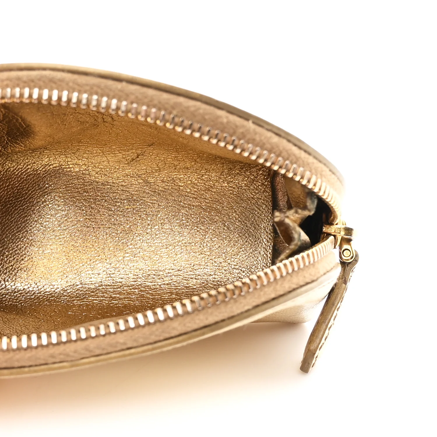 Saffiano Metal Coin Purse Gold - Image 5