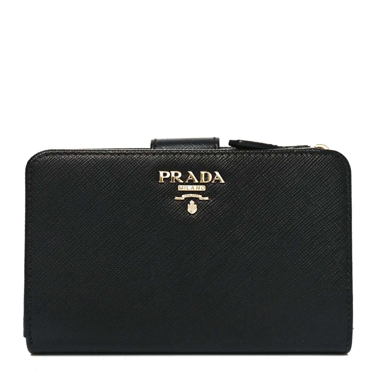 Saffiano Metal Compact Wallet Black