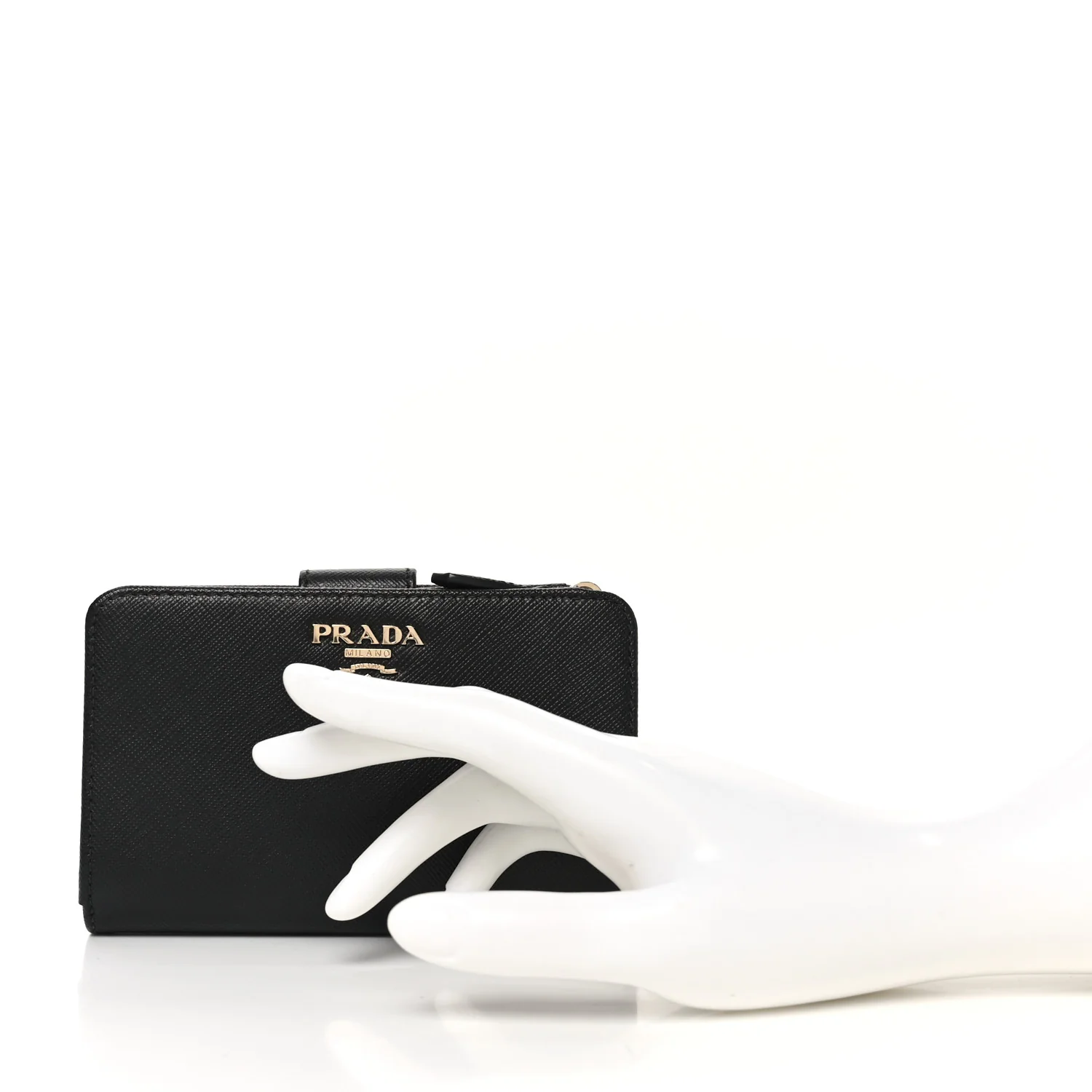 Saffiano Metal Compact Wallet Black - Image 2