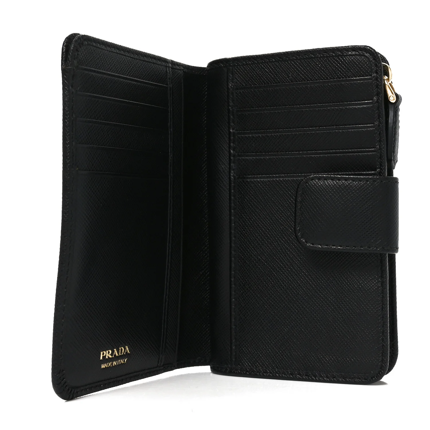 Saffiano Metal Compact Wallet Black - Image 5