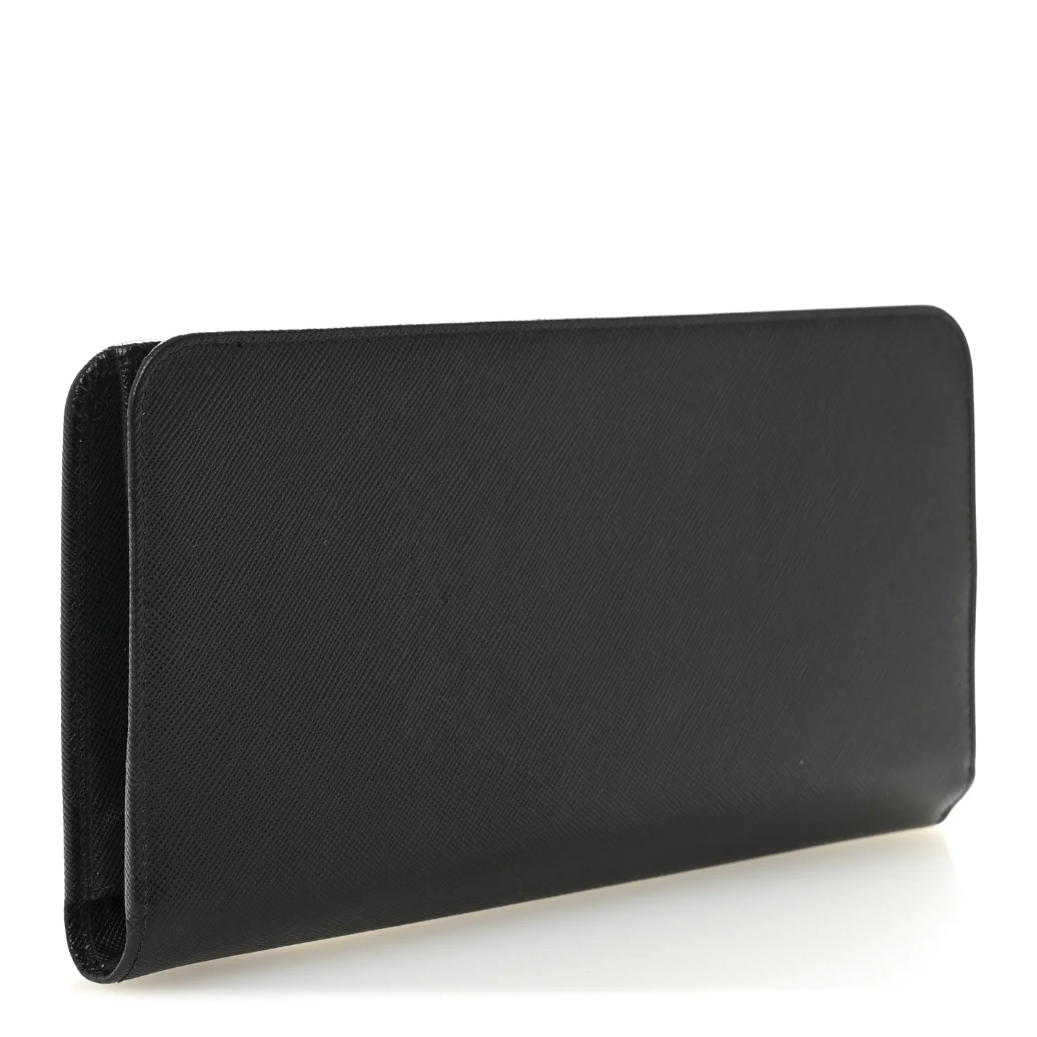 Saffiano Metal Double Snap Travel Wallet Black - Image 2