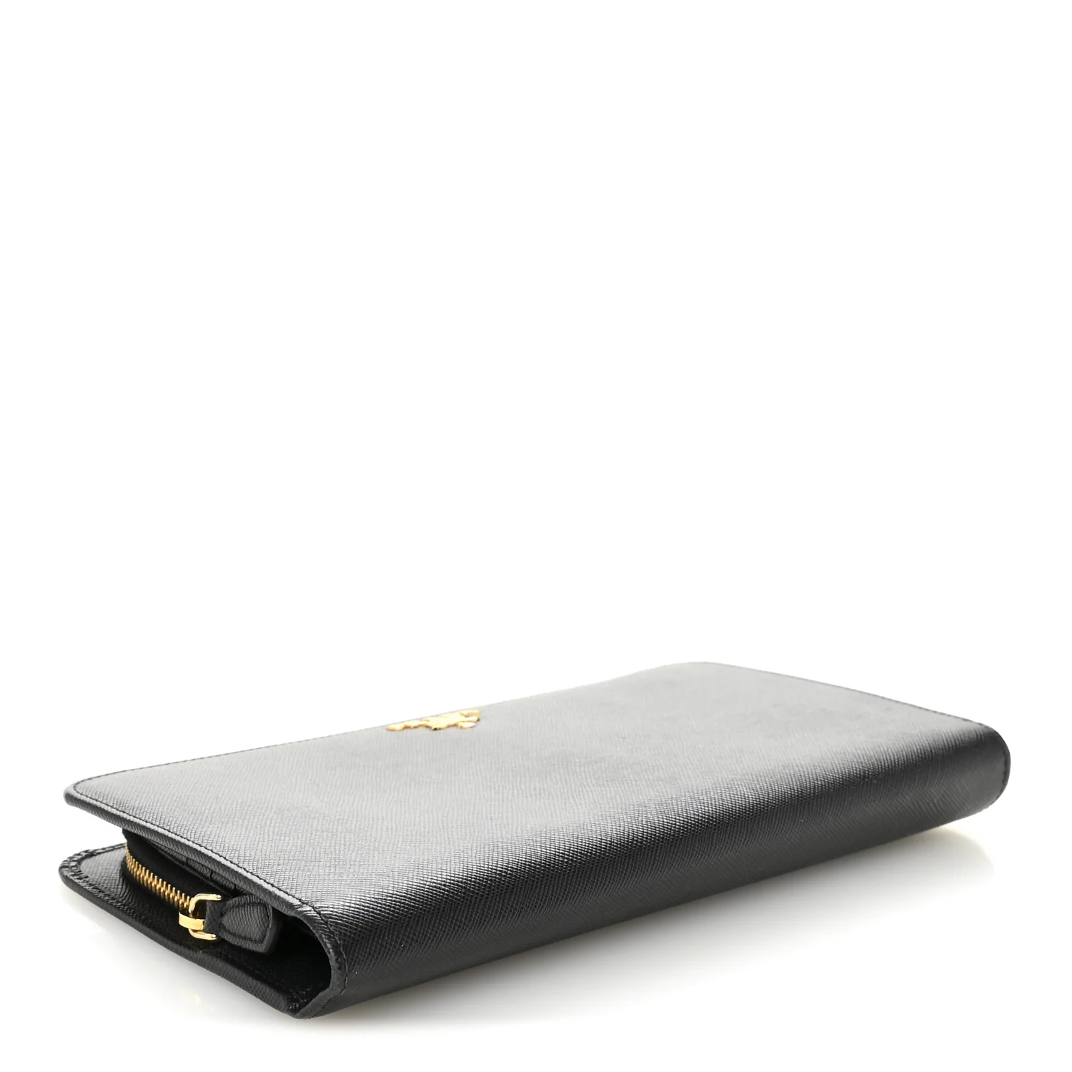 Saffiano Metal Double Snap Travel Wallet Black - Image 3