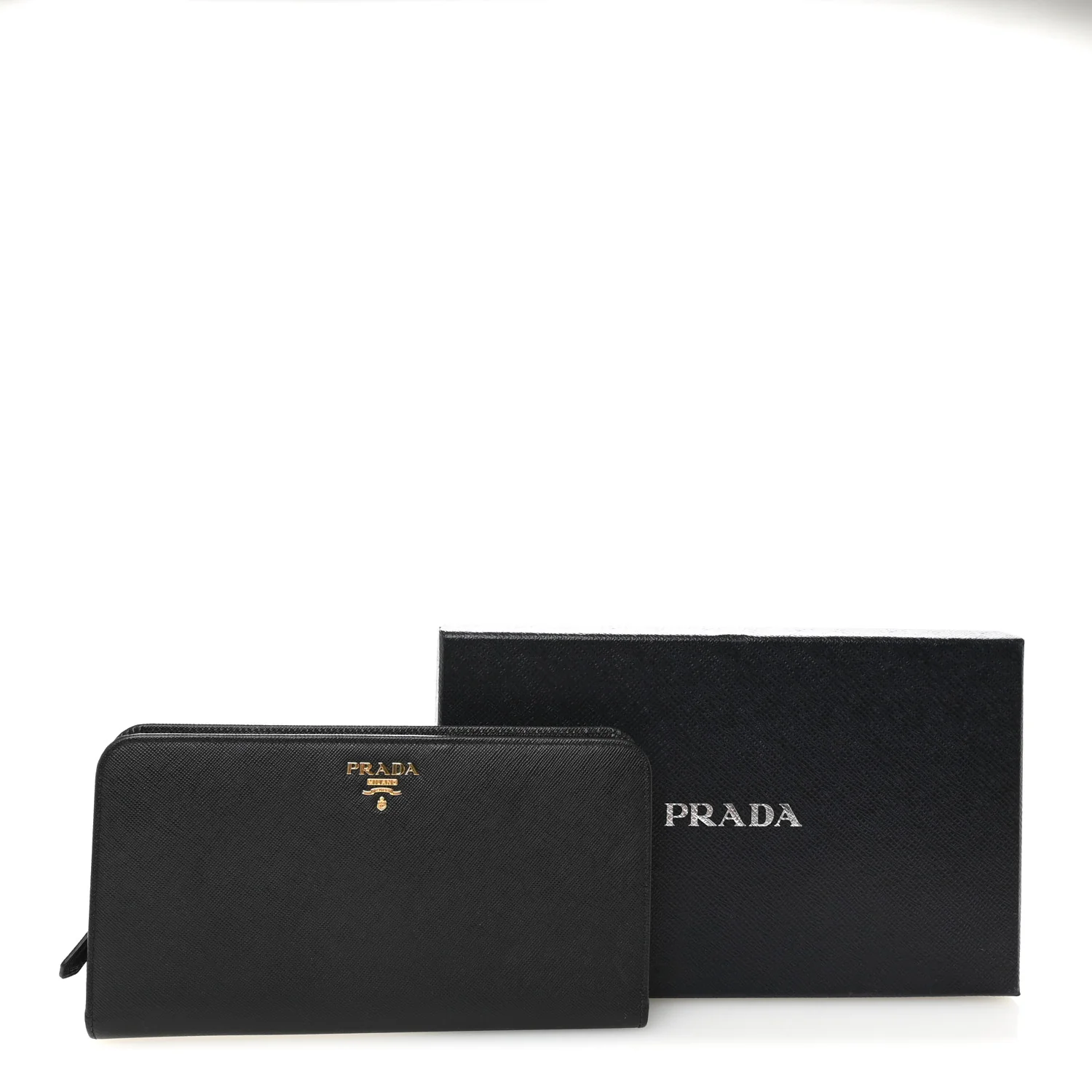 Saffiano Metal Double Snap Travel Wallet Black - Image 7