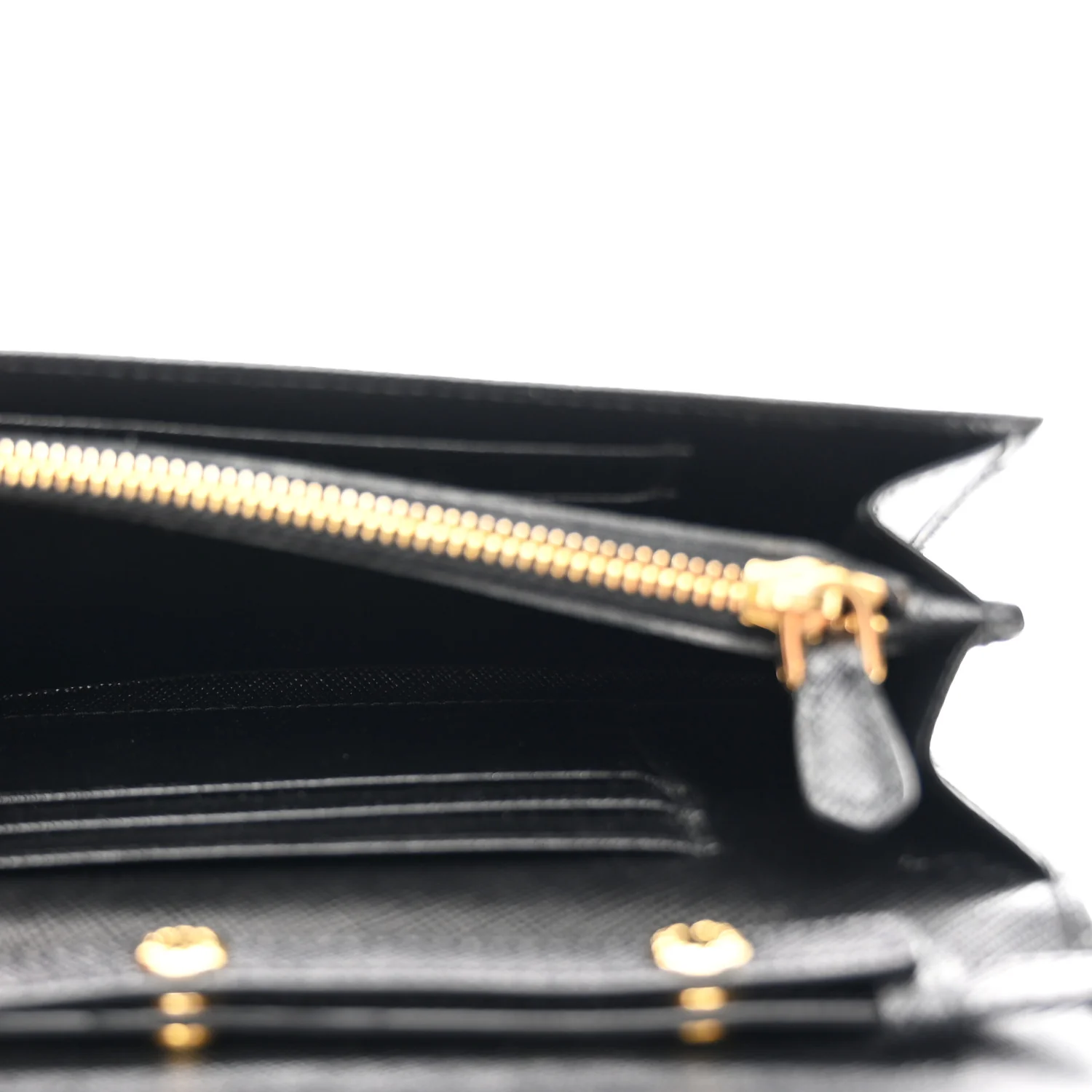 Saffiano Metal Flap Wallet With Strap Black - Image 5