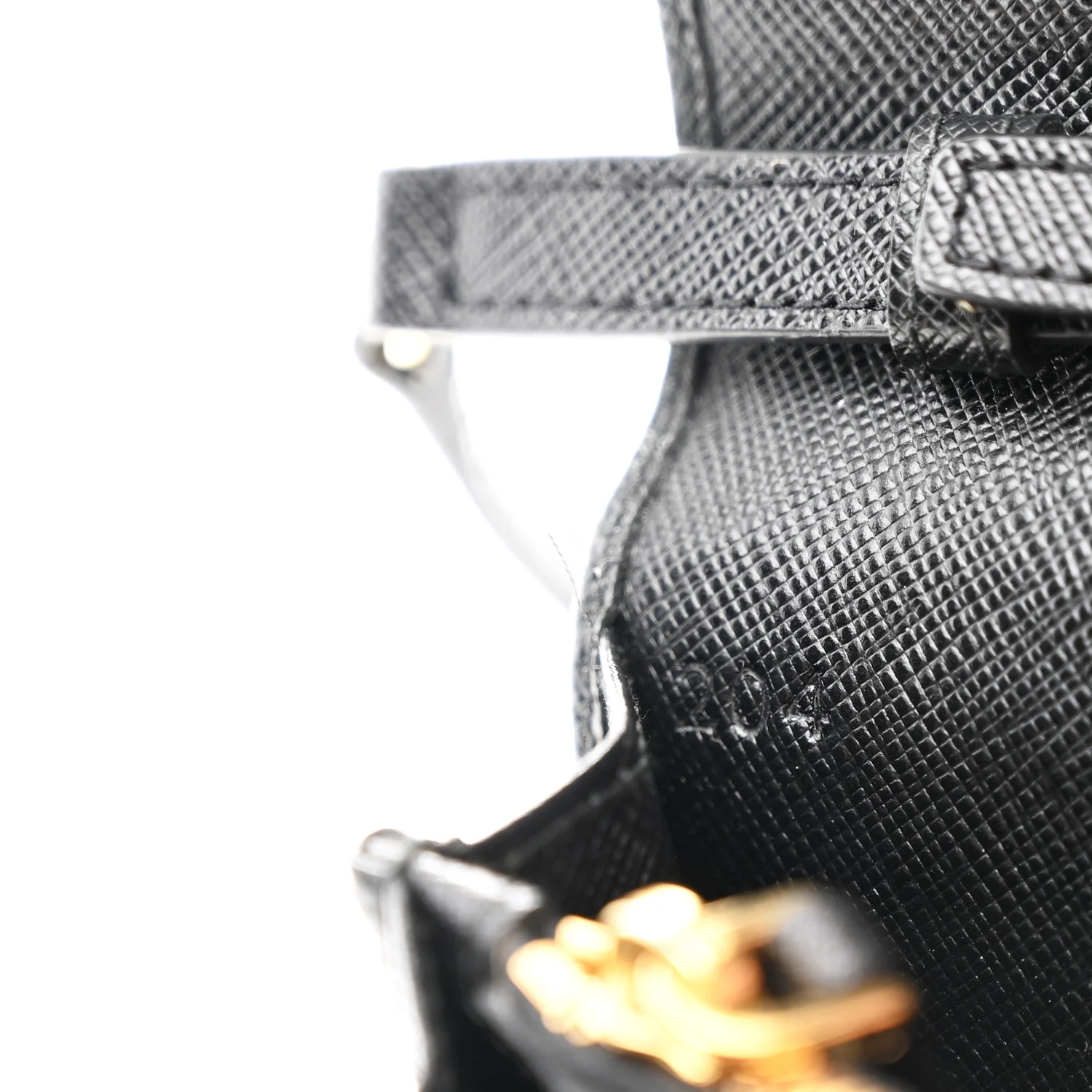 Saffiano Metal Flap Wallet With Strap Black - Image 7
