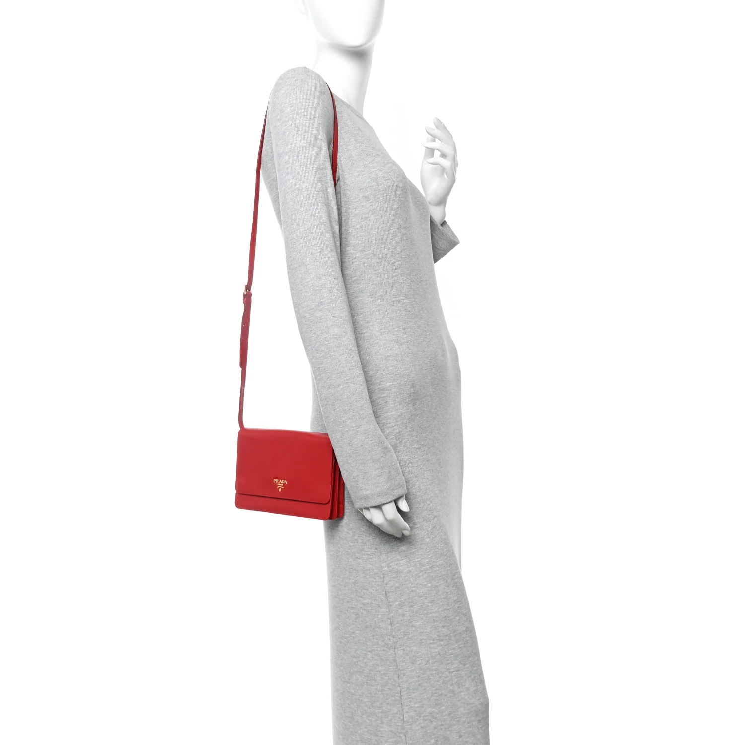 Saffiano Metal Flap Wallet With Strap Fuoco - Image 2