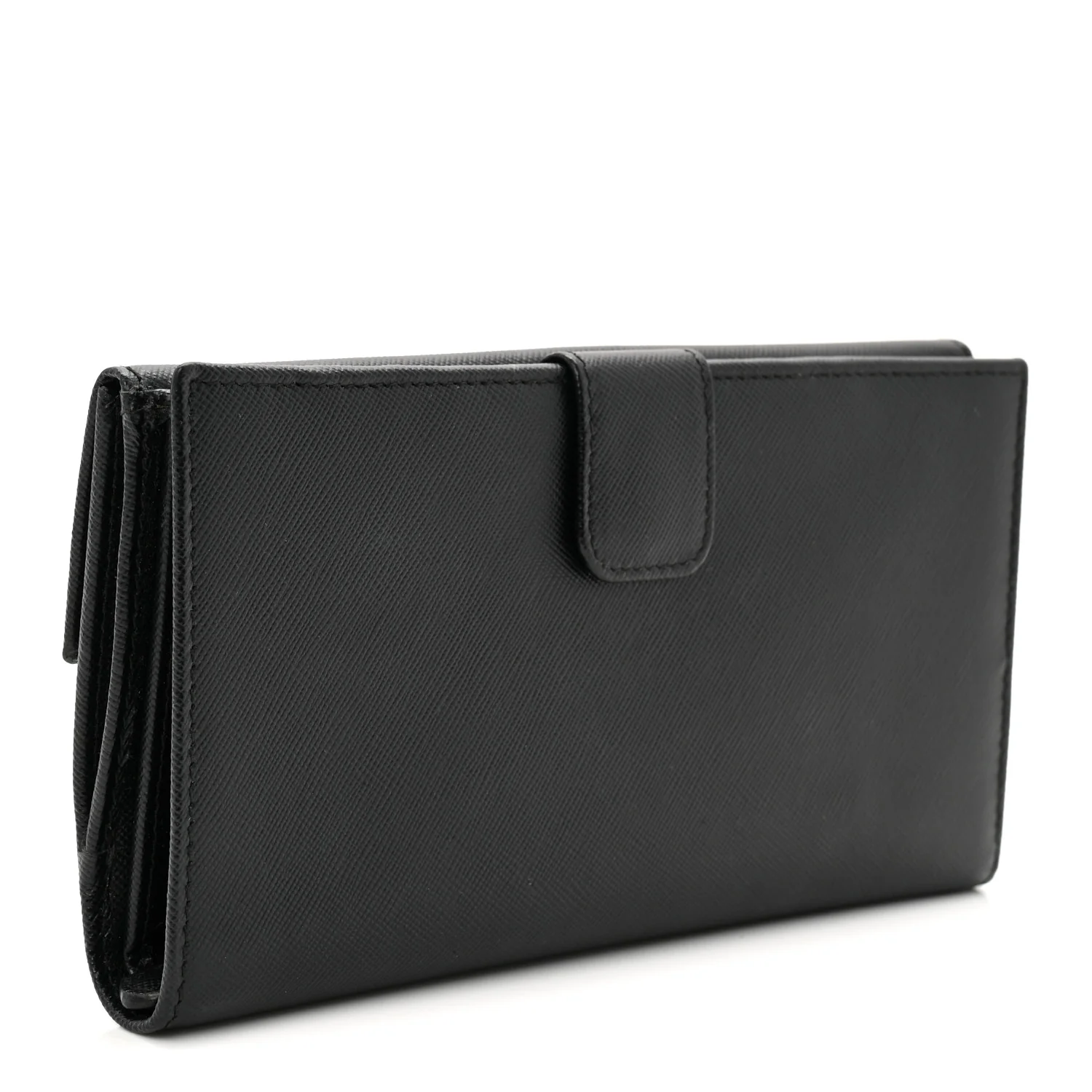 Saffiano Metal Large Flap Wallet Black - Image 3