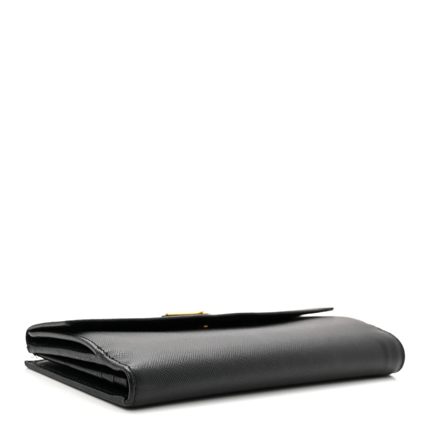 Saffiano Metal Large Flap Wallet Black - Image 4