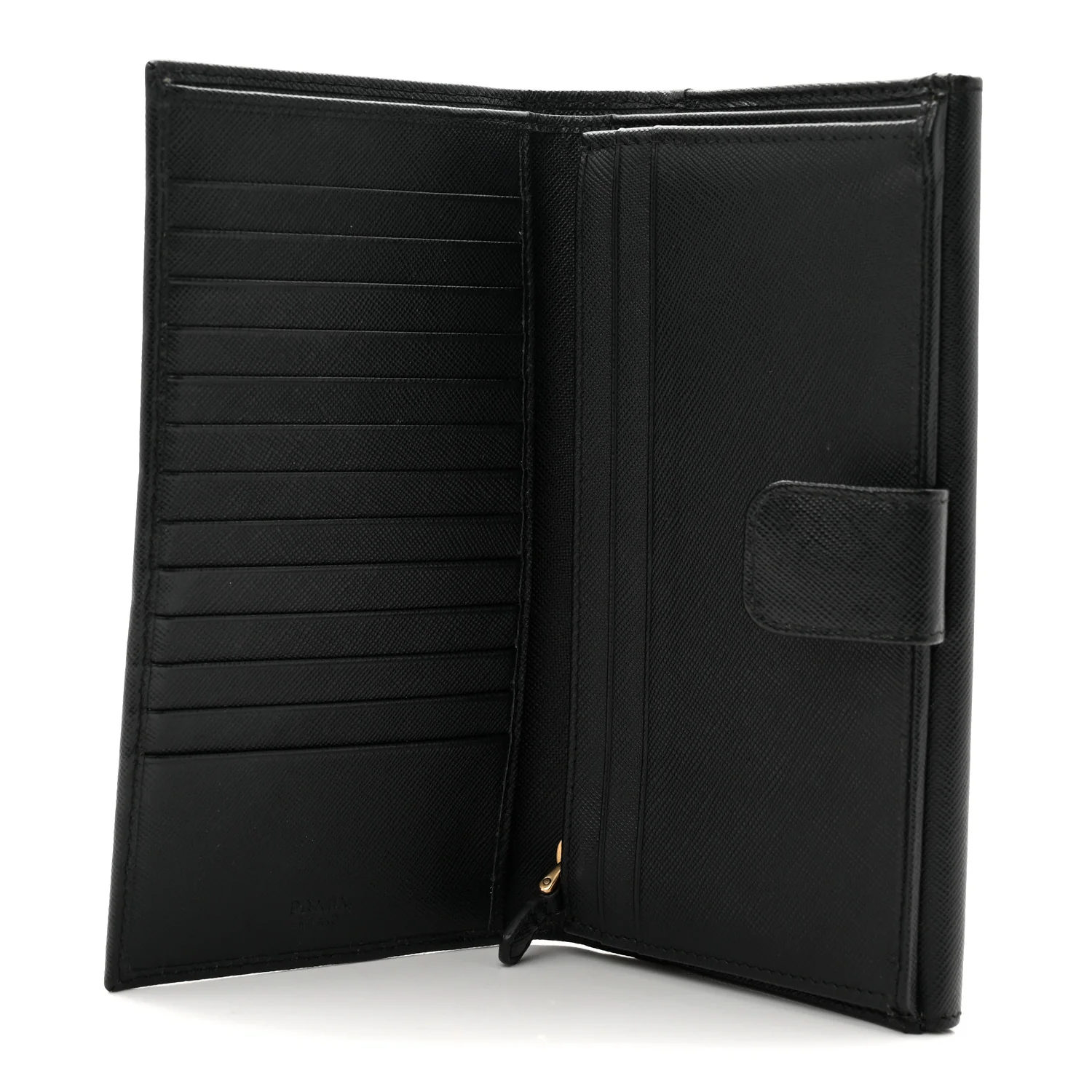 Saffiano Metal Large Flap Wallet Black - Image 5