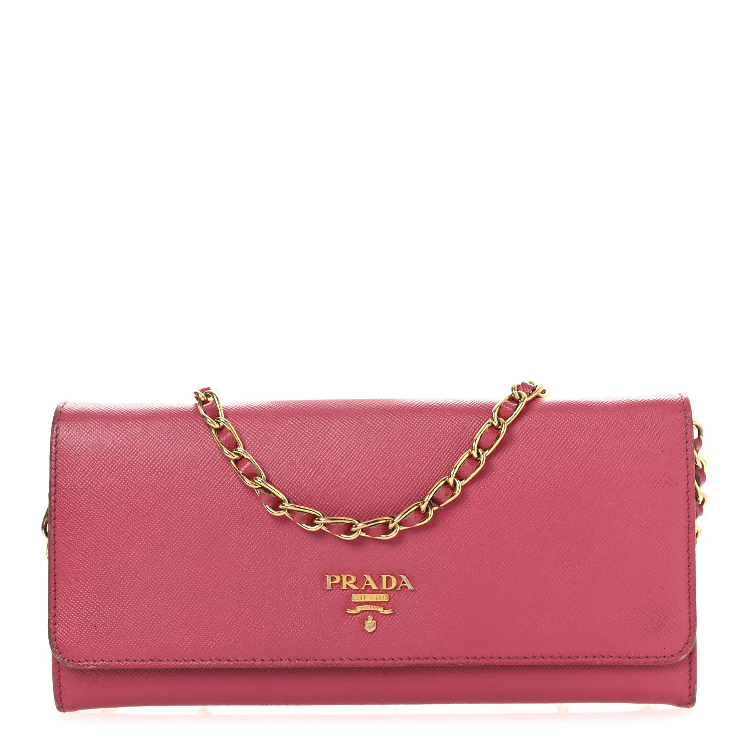 Saffiano Metal Oro Chain Wallet Peonia