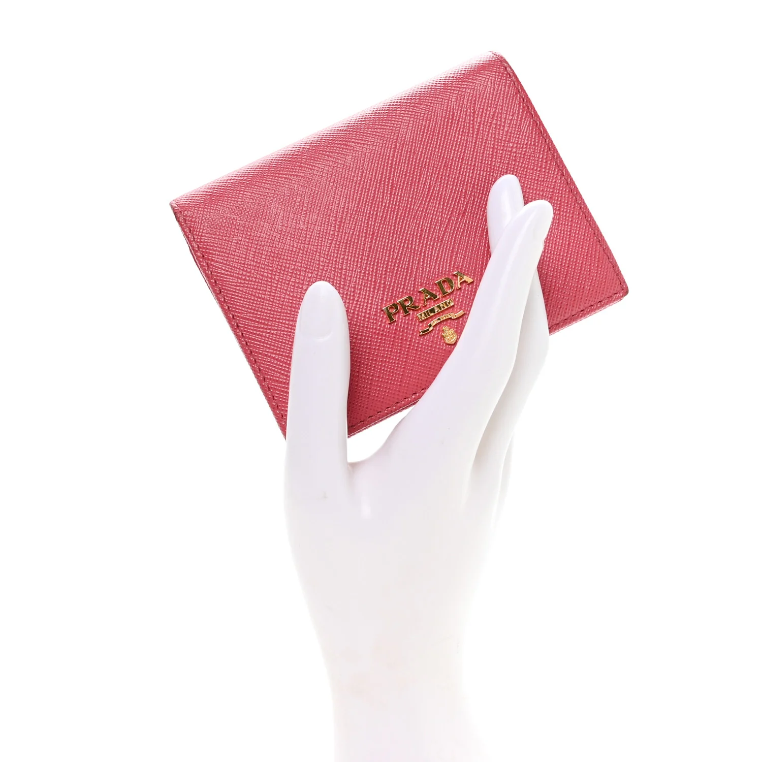 Saffiano Metal Small Compact Wallet Peonia Begonia - Image 3