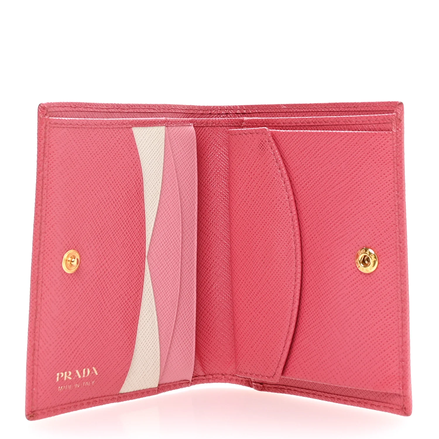 Saffiano Metal Small Compact Wallet Peonia Begonia - Image 6