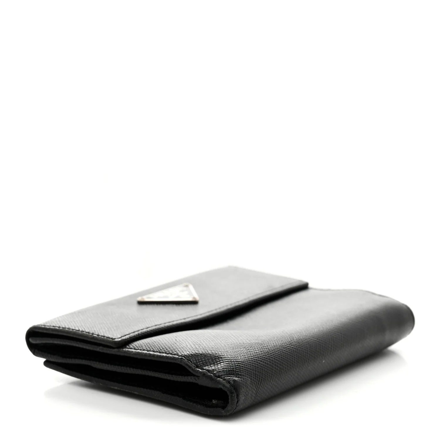 Saffiano Metal Tri-Fold Wallet Black - Image 4