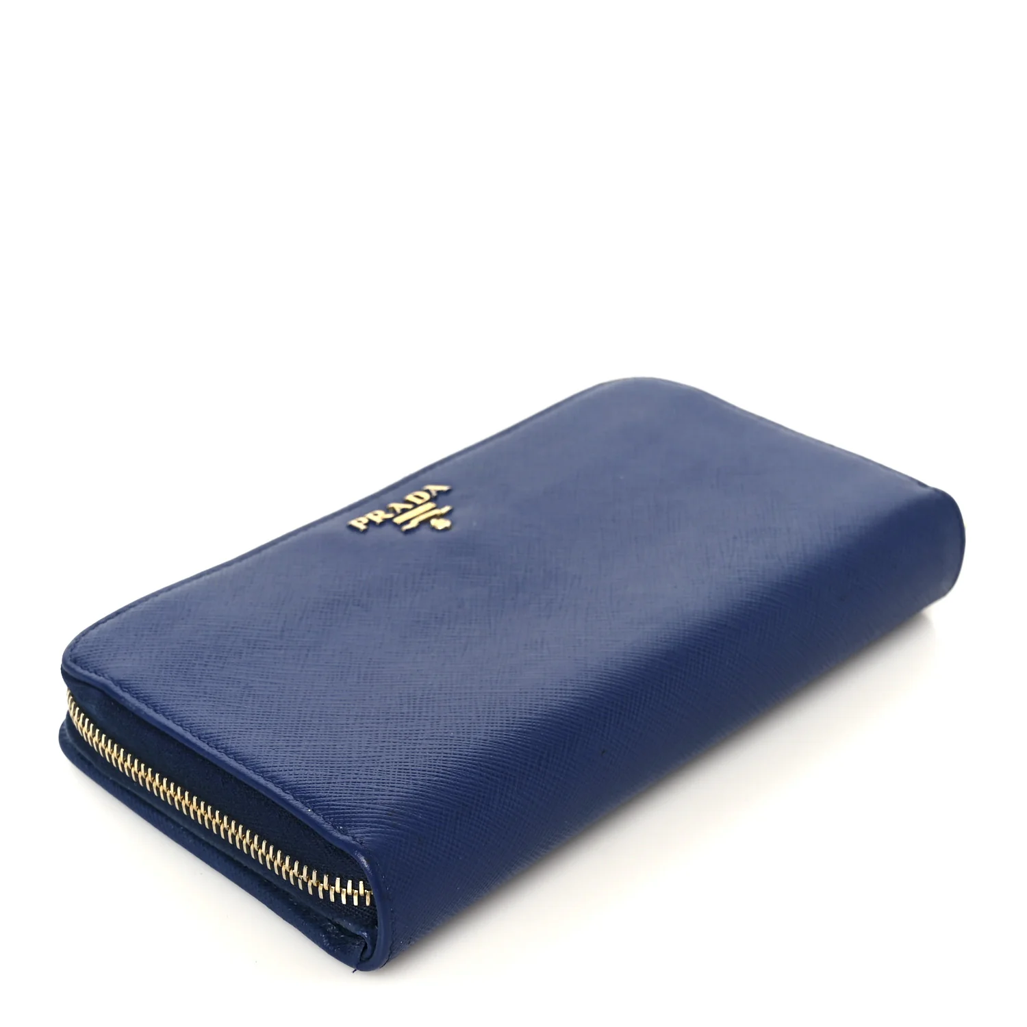 Saffiano Metal Zip Around Wallet Blue - Image 4