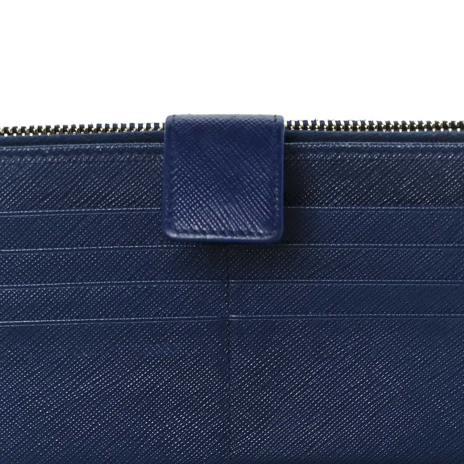 Saffiano Metal Zip Around Wallet Blue - Image 7